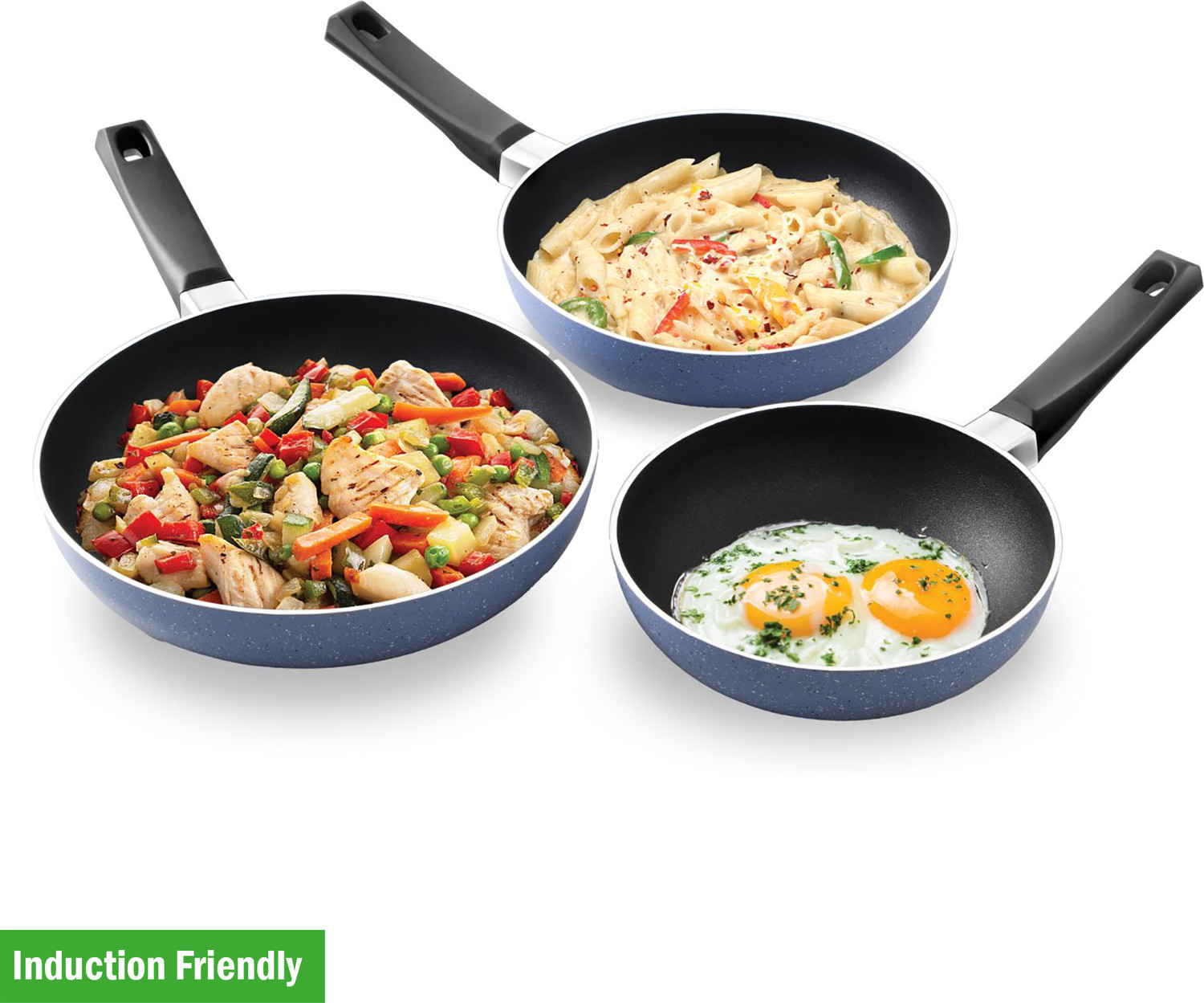 Image of Hawkins Quik Frying Pan Set, Kitchen Gift Pack (IQFS) Induction Bottom Non-Stick Coated Cookware Set (Aluminium, 3 - Piece)
