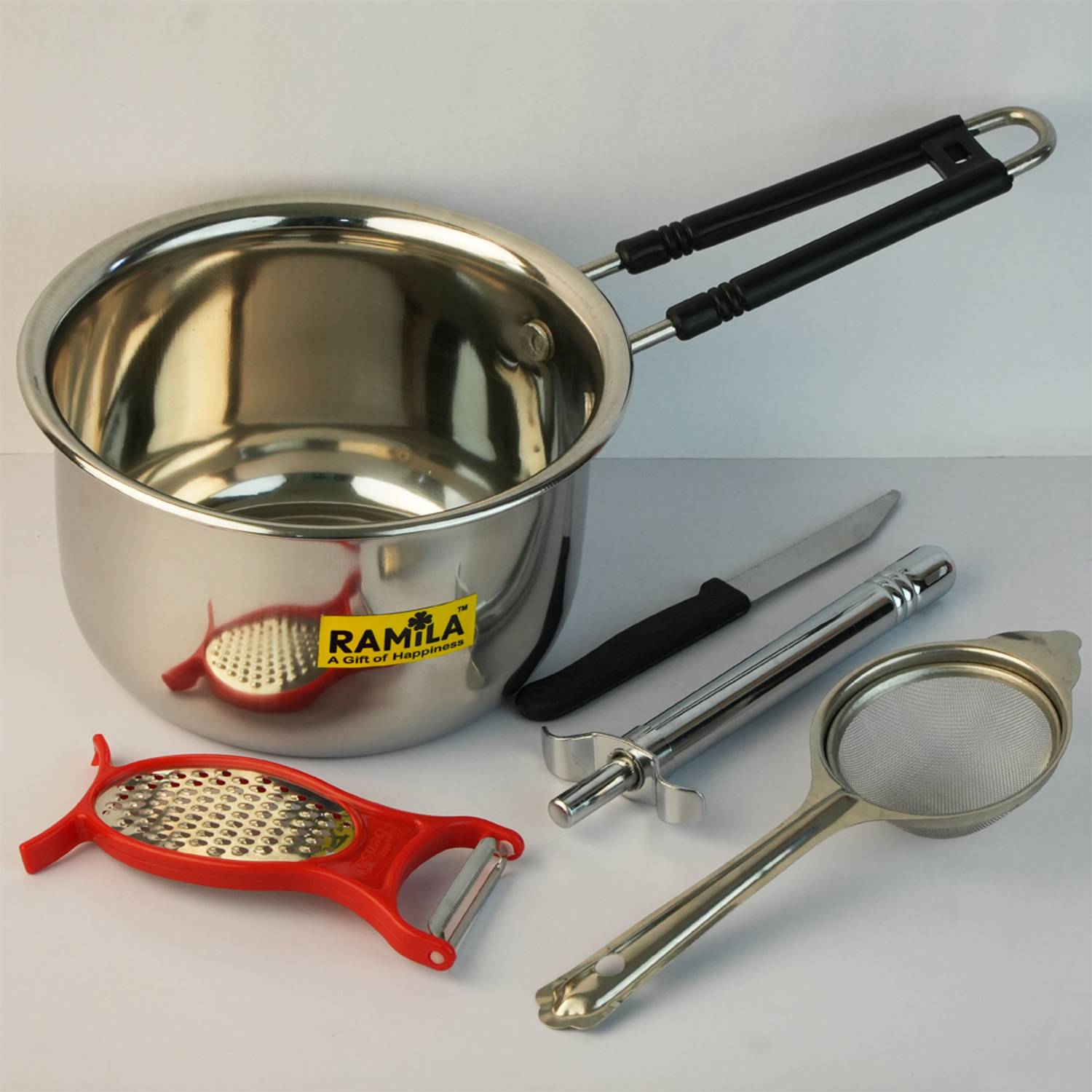 RAMILA Sauce pan With Kitchen Set -tea Stanier, lighter, knife, g