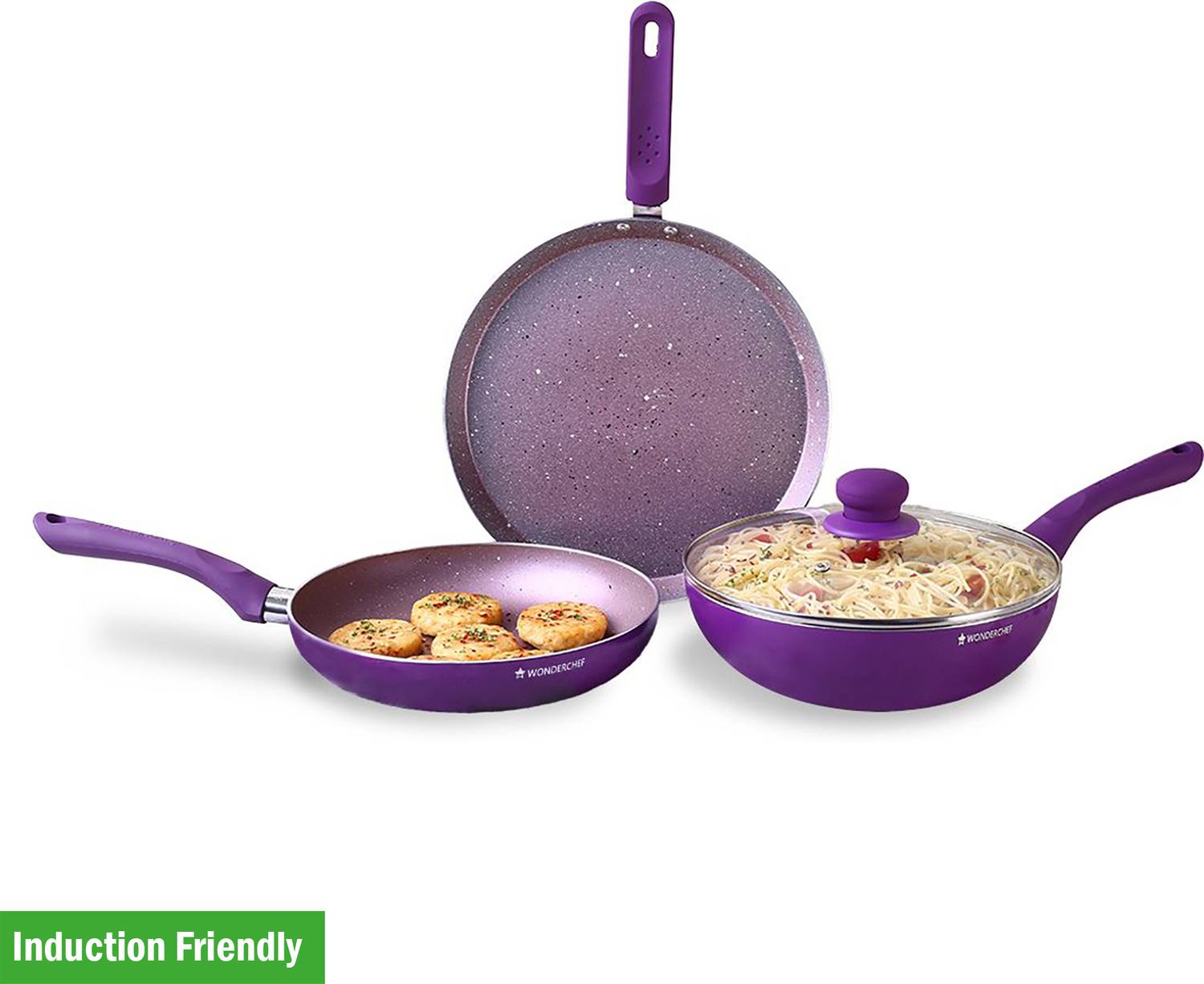 WONDERCHEF Royal Velvet Plus Induction Bottom Non-Stick Coated Cookware Set