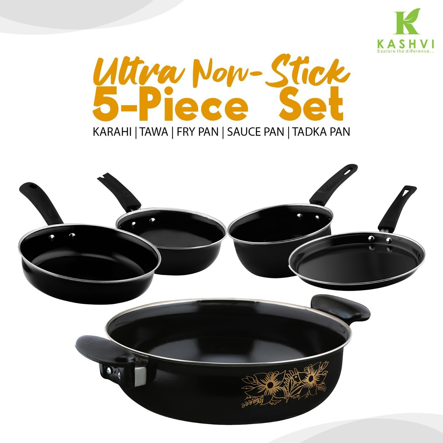 Image of cookpro Best Kitchen Cookware Gift Induction Bottom Non-Stick Coated Cookware Set