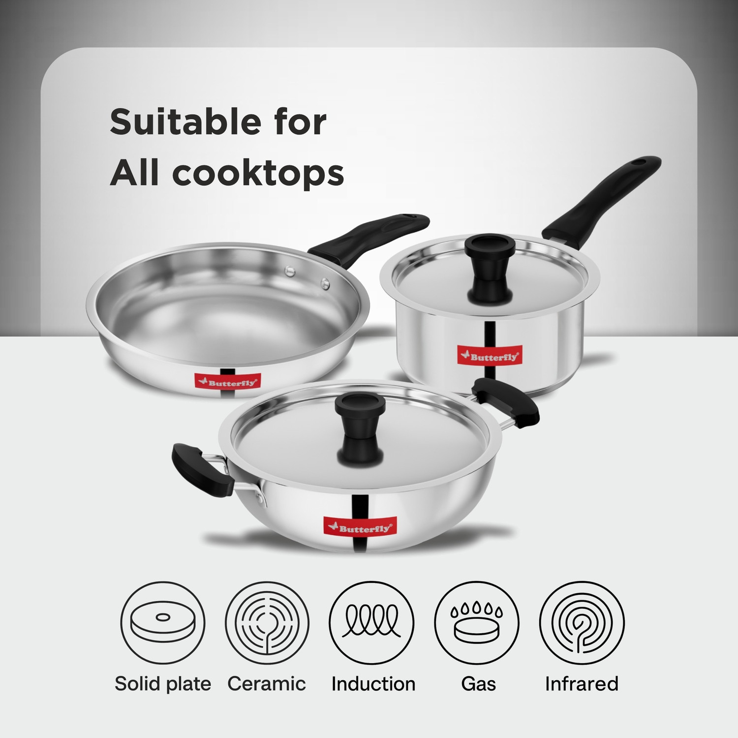 Image of Butterfly Classic 5 Pcs Set Induction Bottom Cookware Set