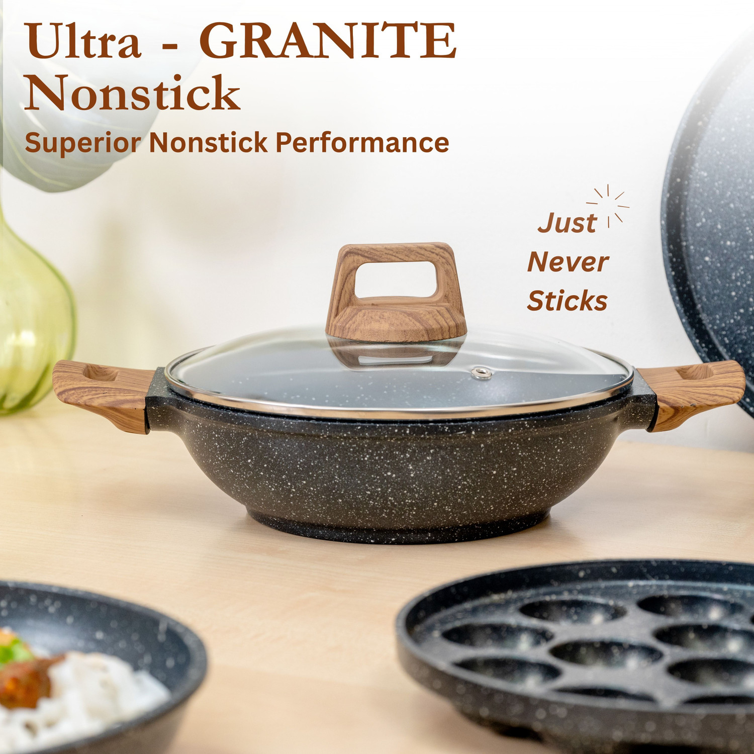 Image of Kreme CeraStone Granite Induction Bottom Non-Stick Coated Cookware Set