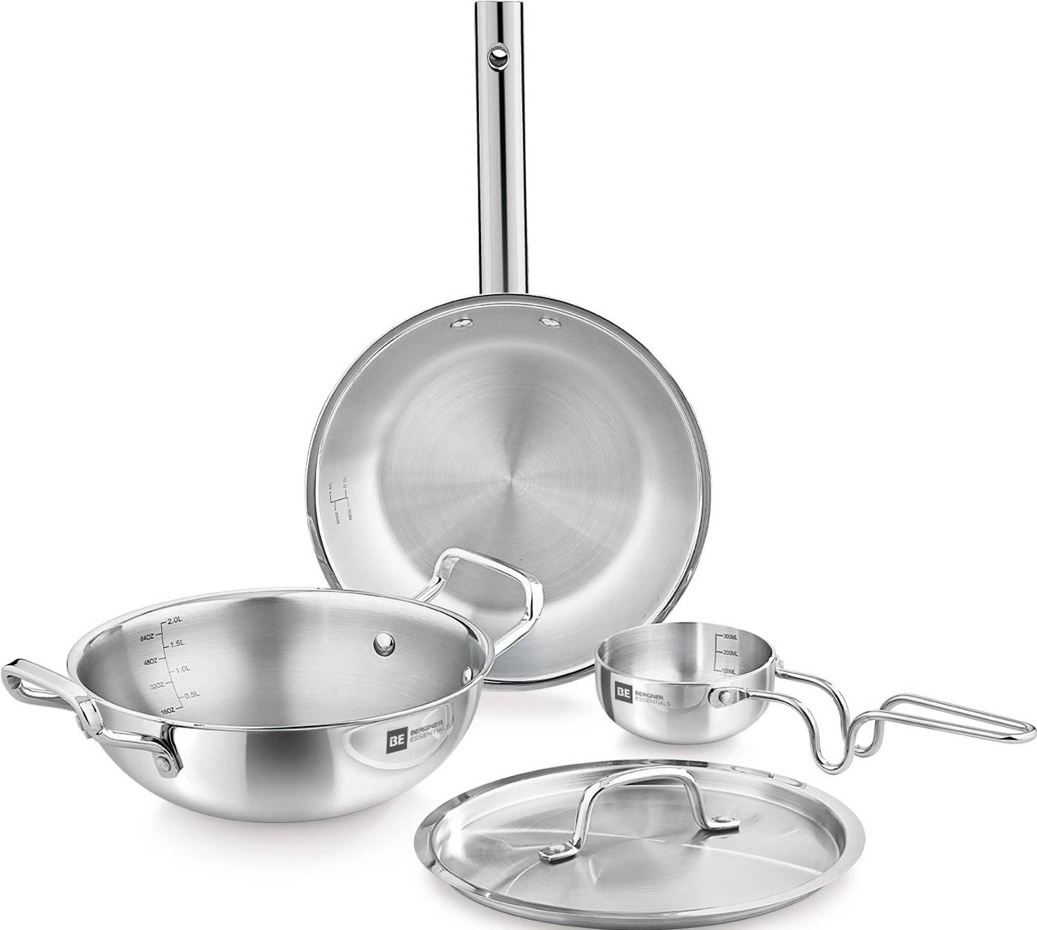 BE Bergner Essentials Triply 4 Pieces Induction Bottom Cookware S