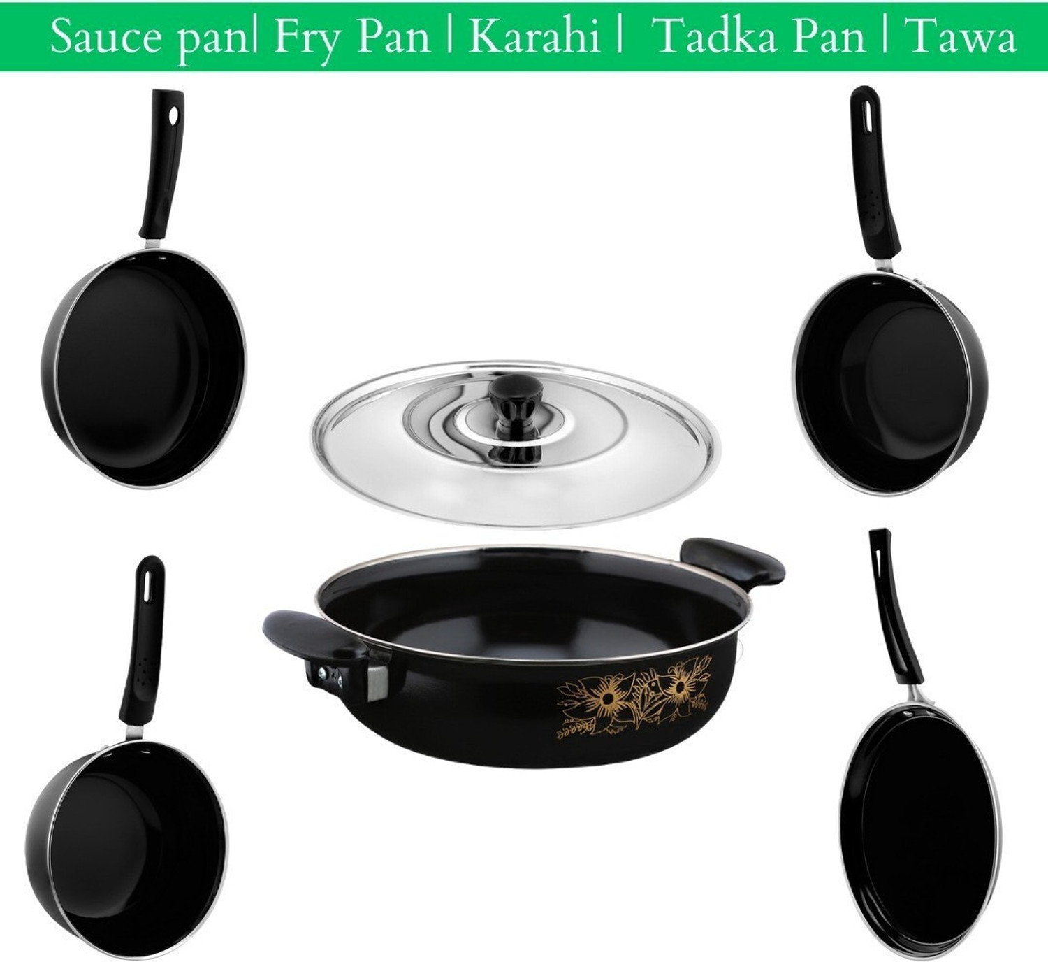 Image of cookpro Best Kitchen Cookware Gift Induction Bottom Non-Stick Coated Cookware Set