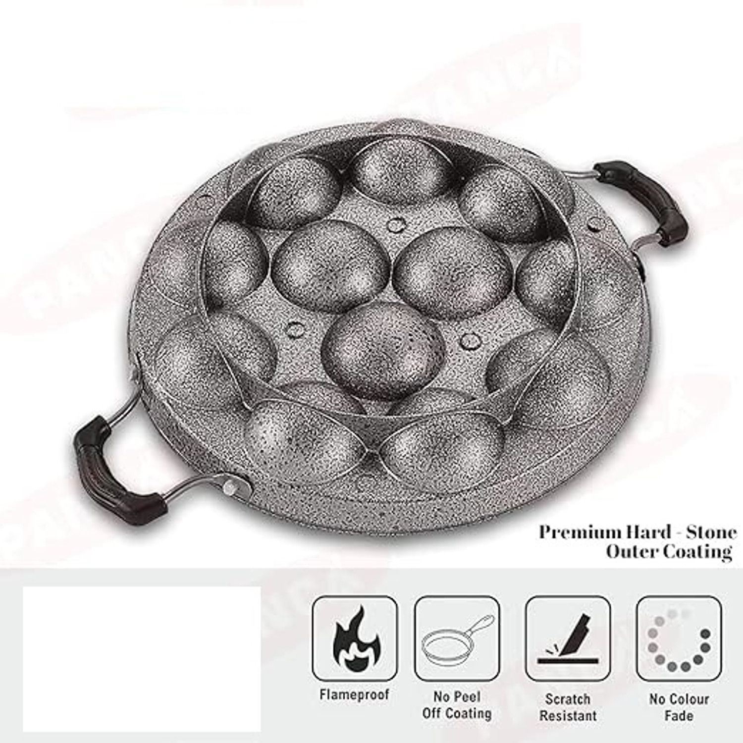 Image of Masox Store Appam Patra Maker, Litti Maker Gas Stove Compatible Regular Sandwich Maker S3 0 W Pop Up Toaster