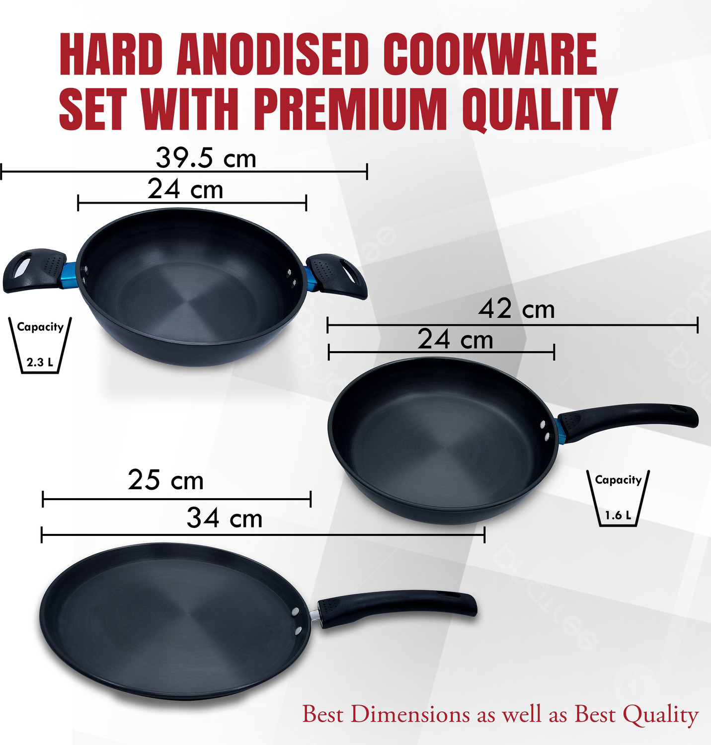 Image of Sigri-wala Unique Flexforged Technology Cookware Set 3 pcs Induction Bottom Cookware Set