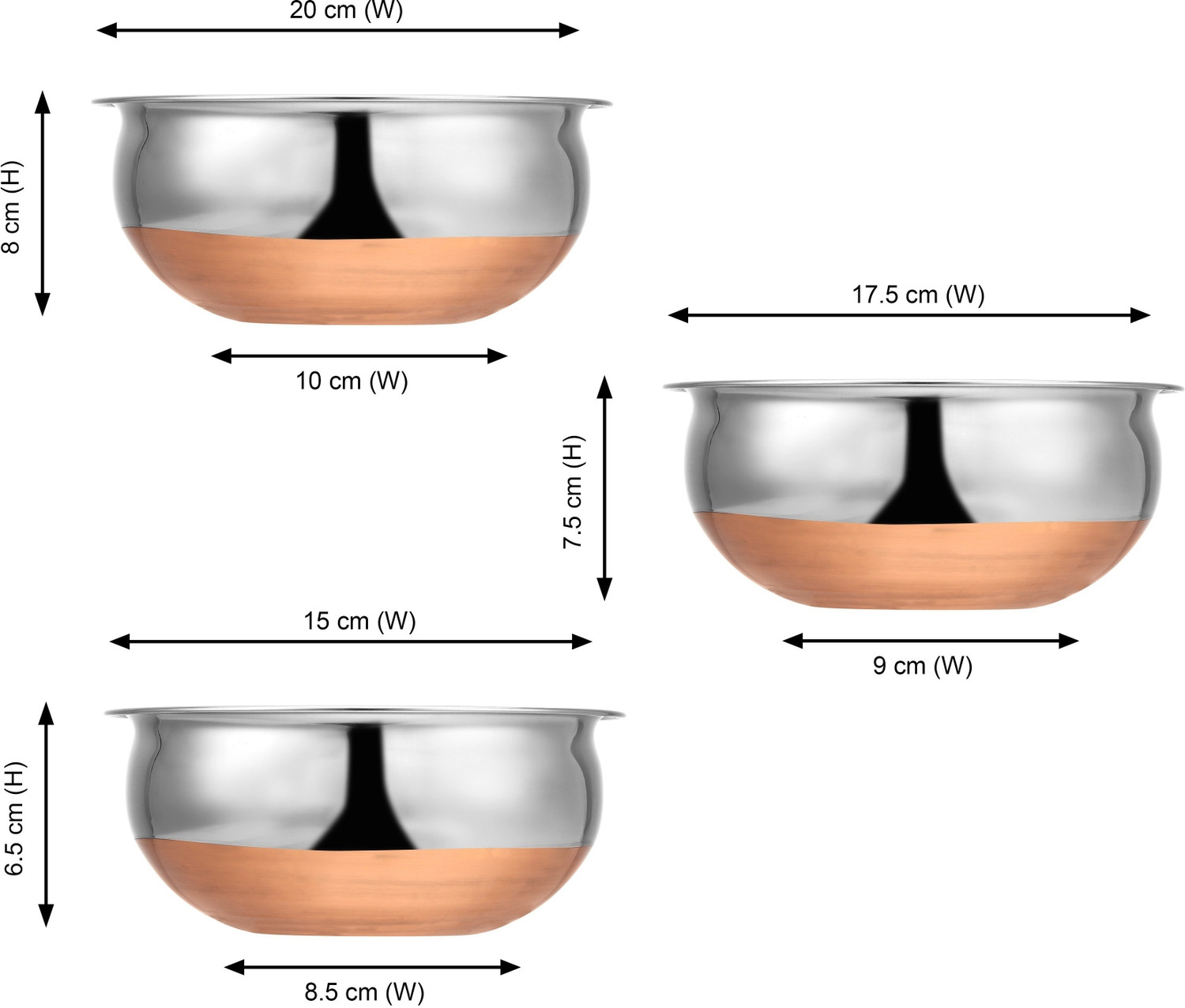 Image of RBGIIT cooking serving bowl biryani milk pot pan Size: 500 ML, 750ML, 1100ML Cookware Set