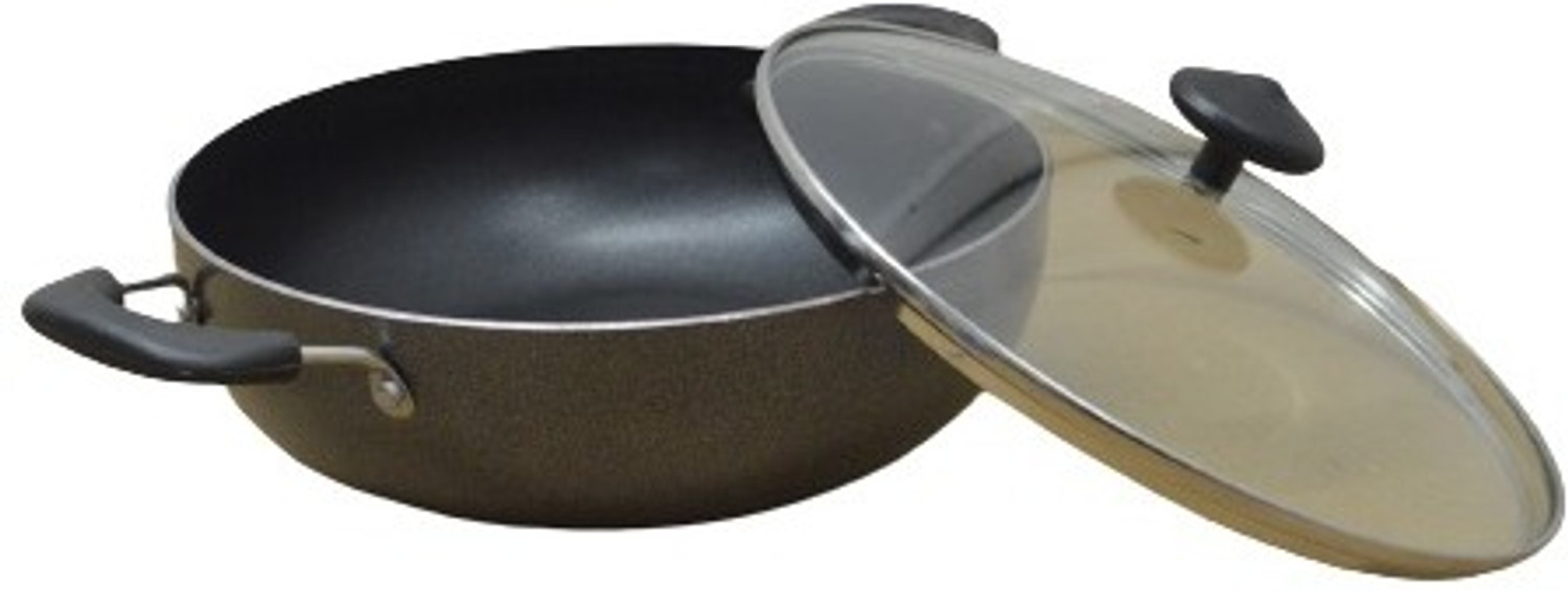 Image of Bola Kadhai 24cm Non-Stick with Glass Lid Non-Stick Coated Cookware Set