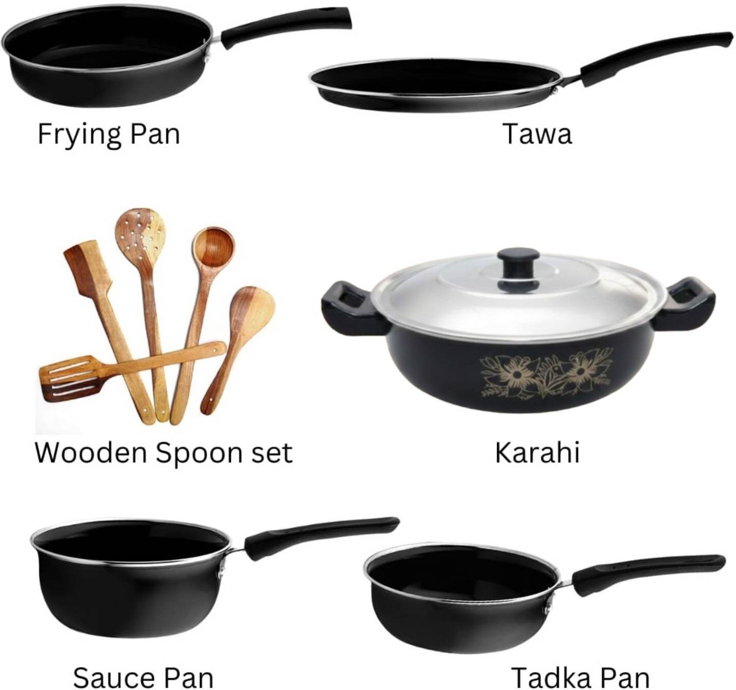 Cookpro Luxury ( 5 pcs cookware set with 5 pcs multipurpose spatu