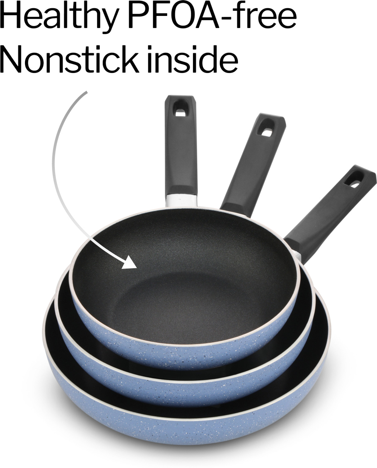 Image of Hawkins Quik Frying Pan Set, Kitchen Gift Pack (IQFS) Induction Bottom Non-Stick Coated Cookware Set (Aluminium, 3 - Piece)