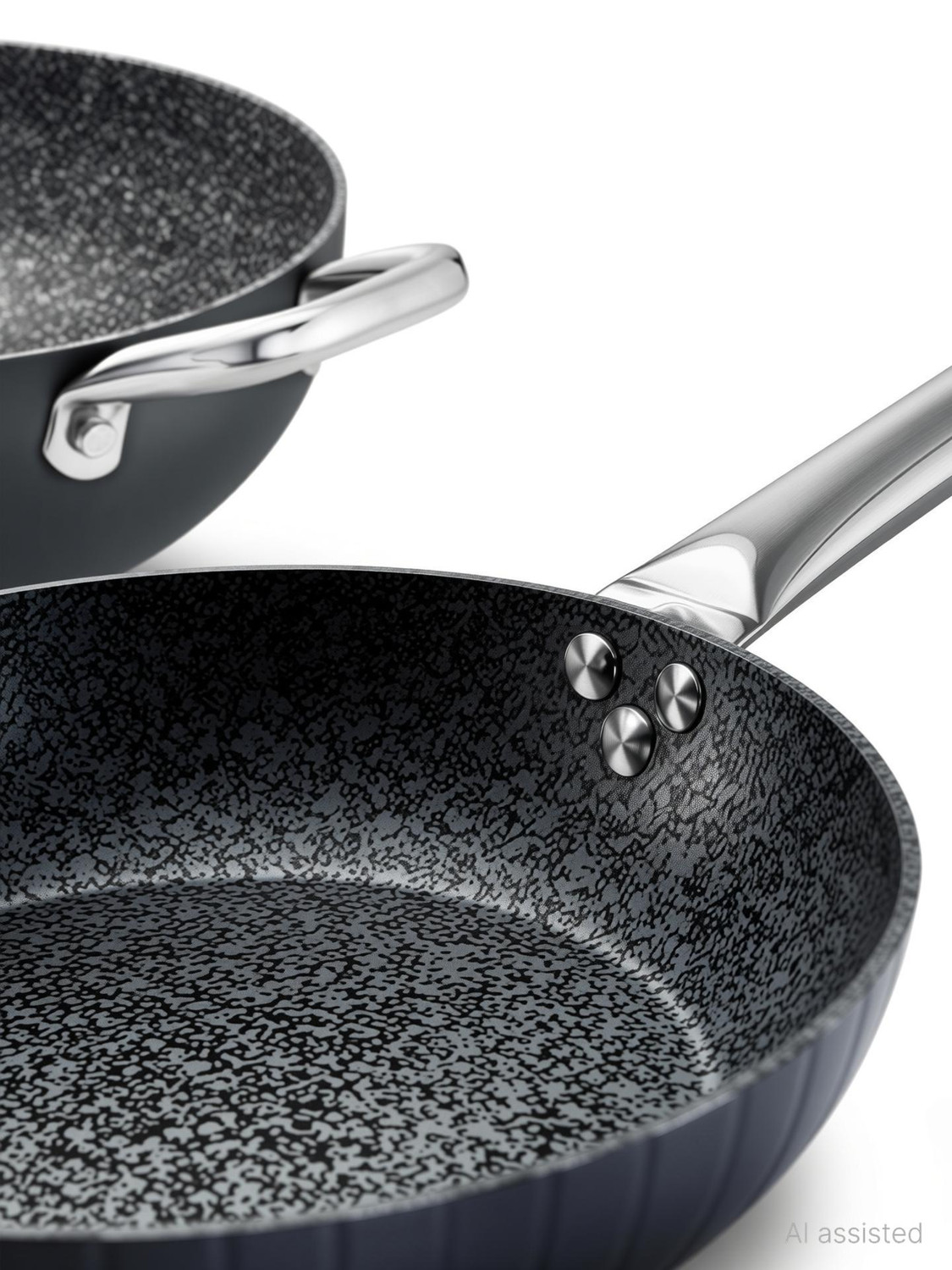 Image of Prestige Durastone BYK 6 Layers coating Set-Tawa-24.5cm+Kadai-24cm+Fry Pan-24cm Induction Bottom Non-Stick Coated Cookware Set