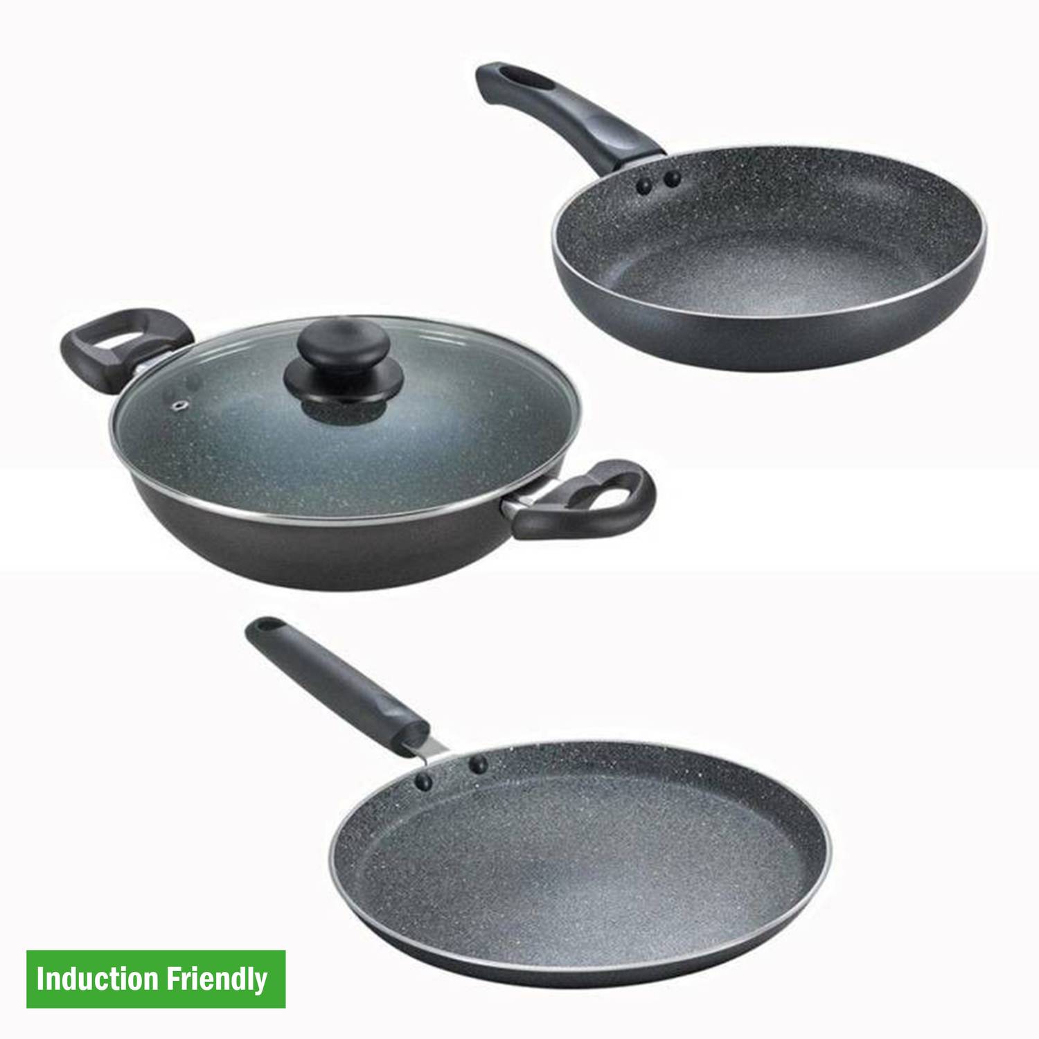 Prestige Omega Deluxe Granite Induction Bottom Non-Stick Coated Cookware Set