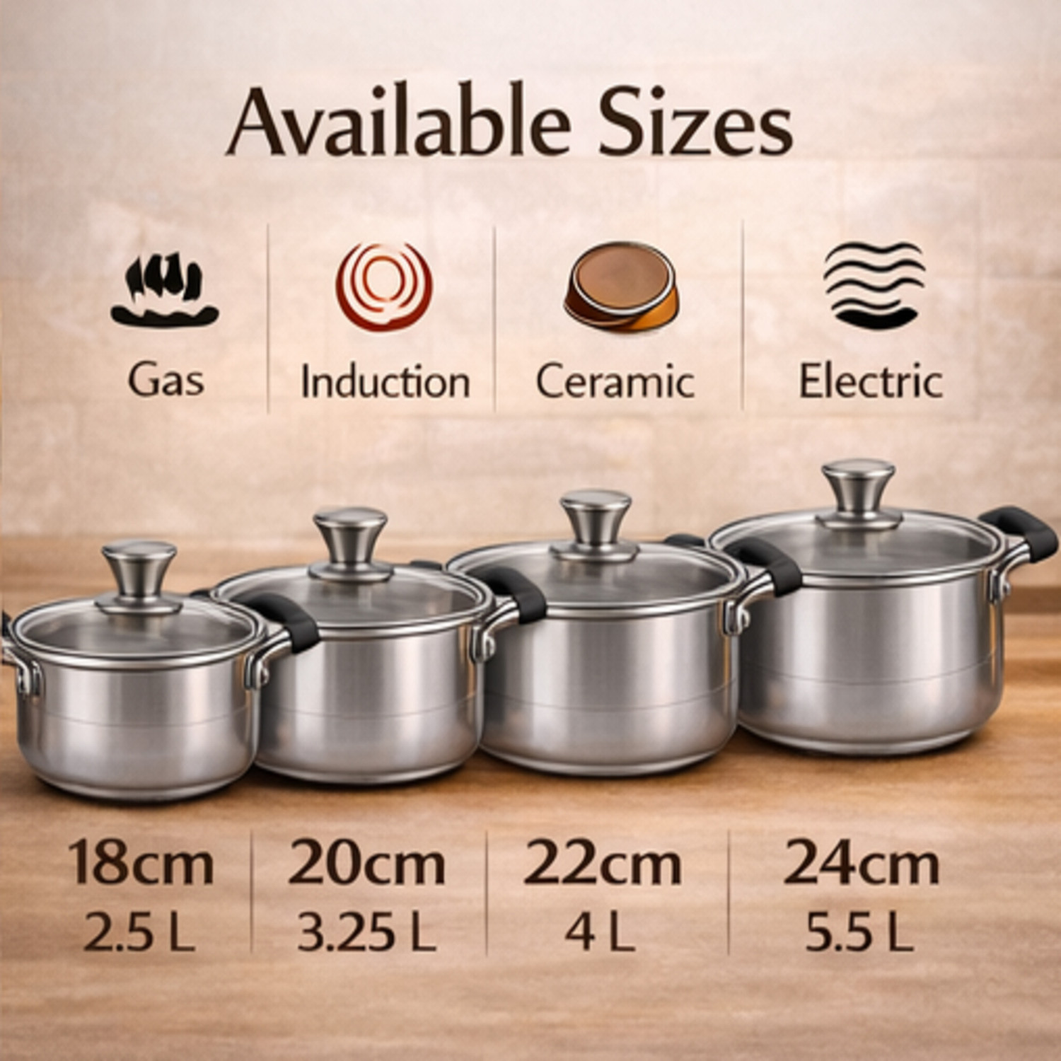 Image of GALAXY COOKWARE CASSEROLE 180mm Induction Bottom Cookware Set
