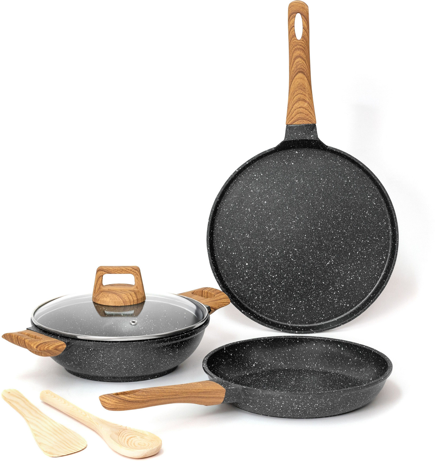 Image of Kreme CeraStone Granite Induction Bottom Non-Stick Coated Cookware Set