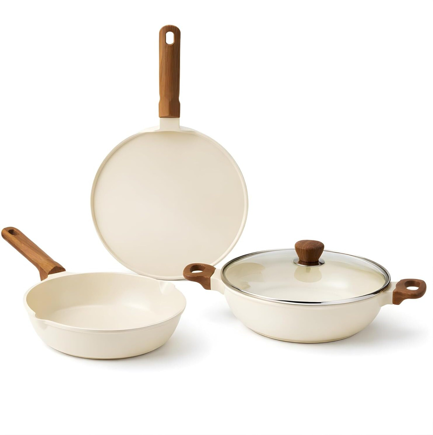 Image of VINOD DCC3W Induction Bottom Non-Stick Coated Cookware Set