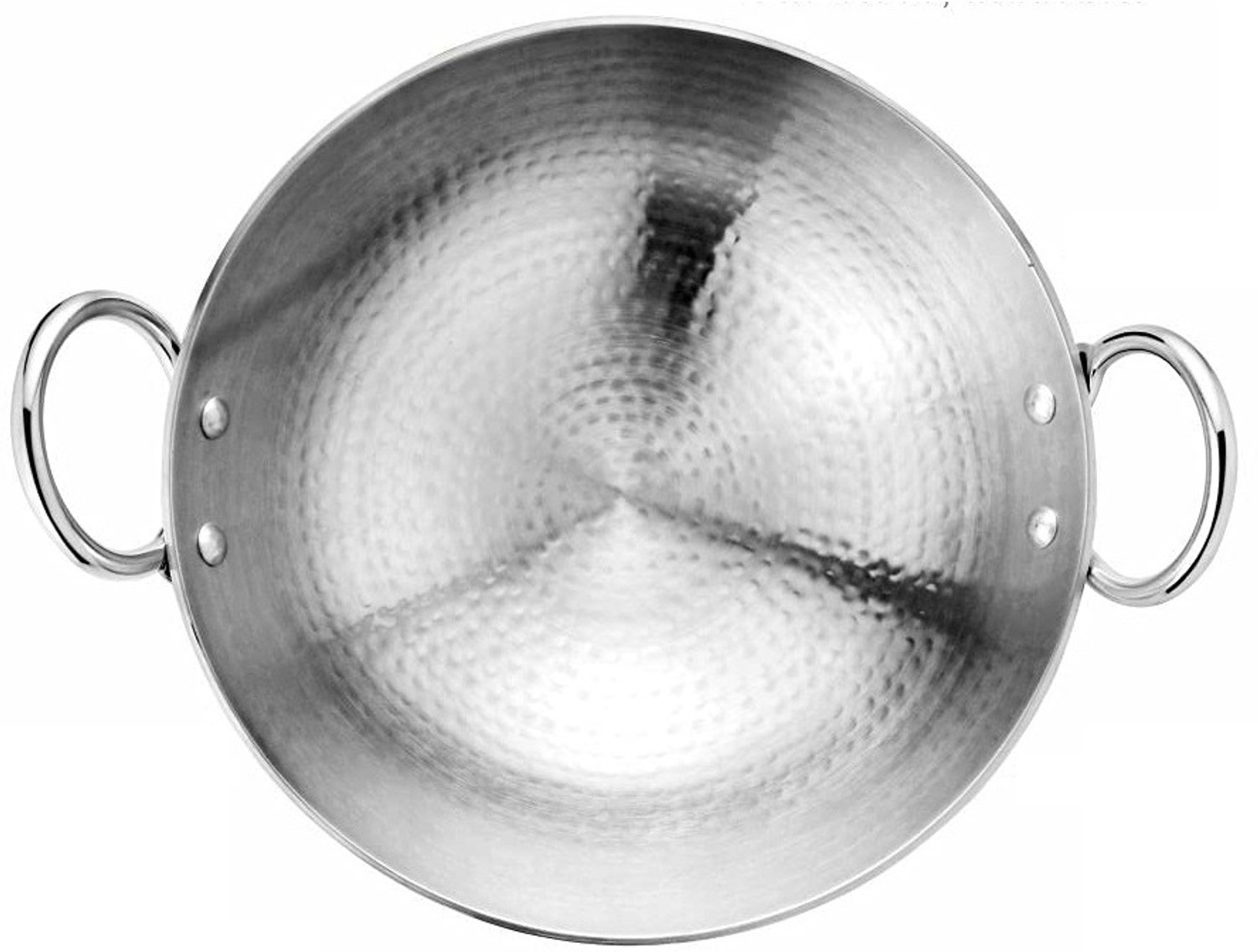 Image of Dynore Stainless Steel Hammered Kadhai /Heavy Bottom Cookware /Kadhai Cookware Set