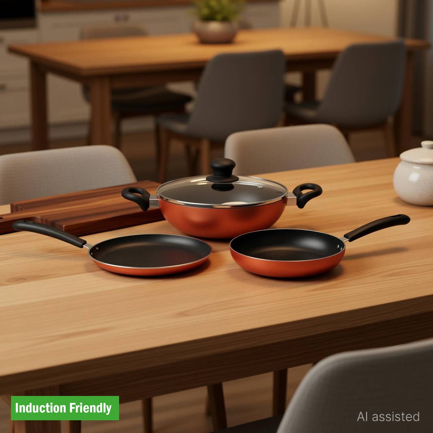 Renberg Orchid Induction Bottom Cookware Set