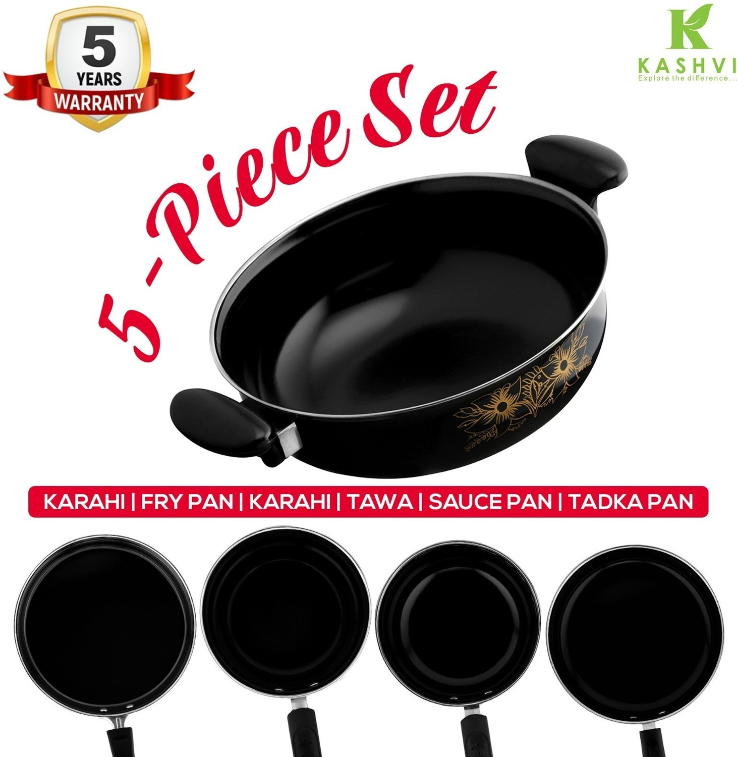 Image of cookpro Best Kitchen Cookware Gift Induction Bottom Non-Stick Coated Cookware Set