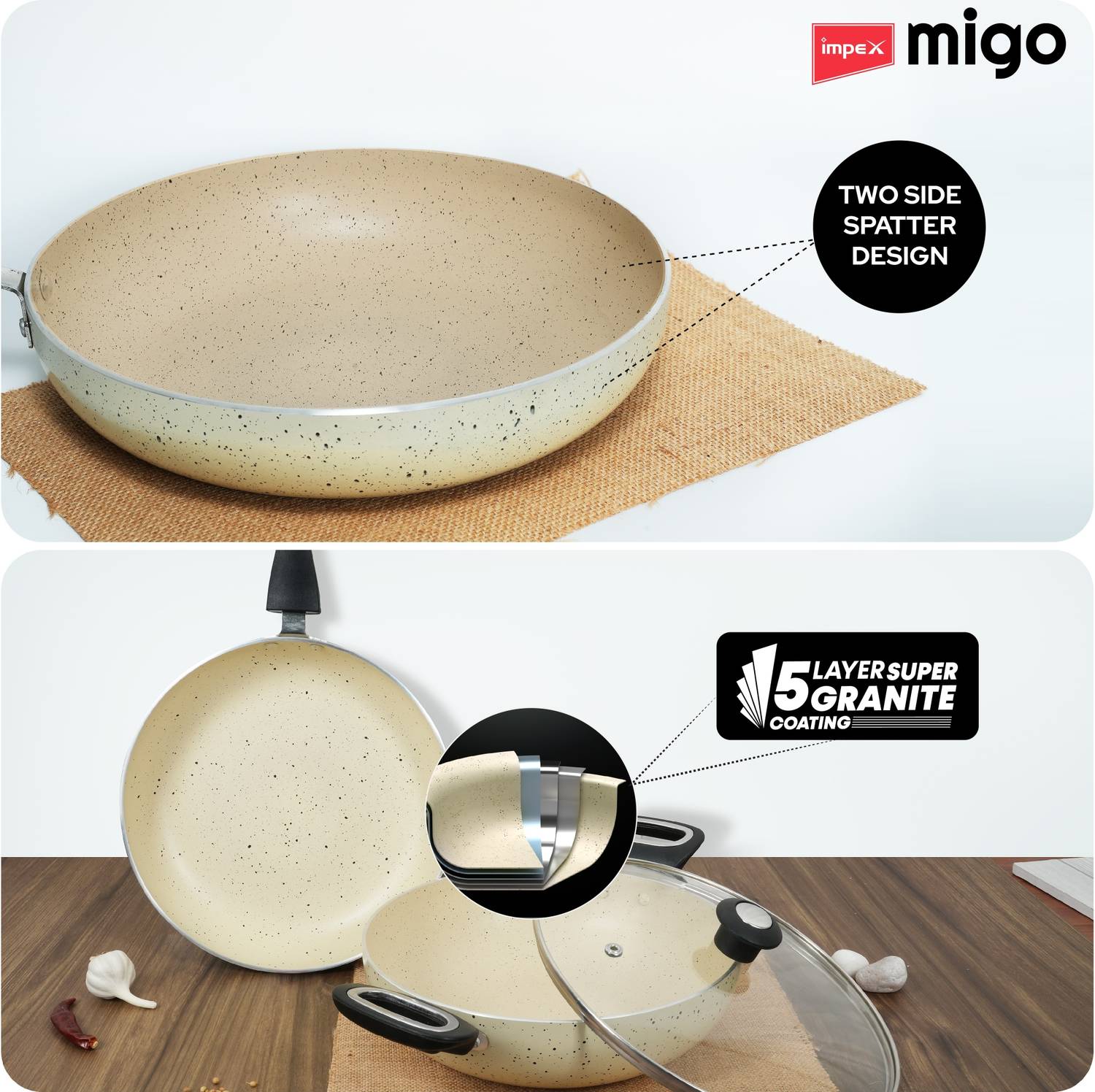 IMPEX FK Set Beige(B) Nonstick Set, Festival Gift Set Induction B... more