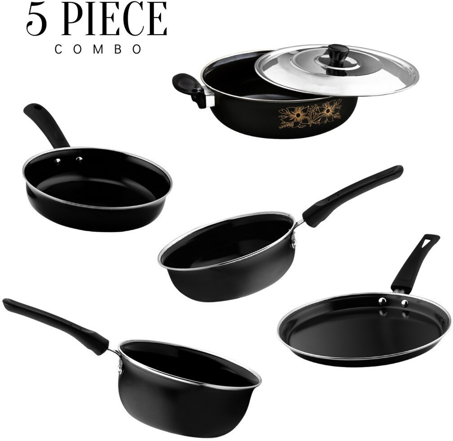 Image of cookpro Best Kitchen Cookware Gift Set Induction Bottom Non-Stick Coated Cookware Set