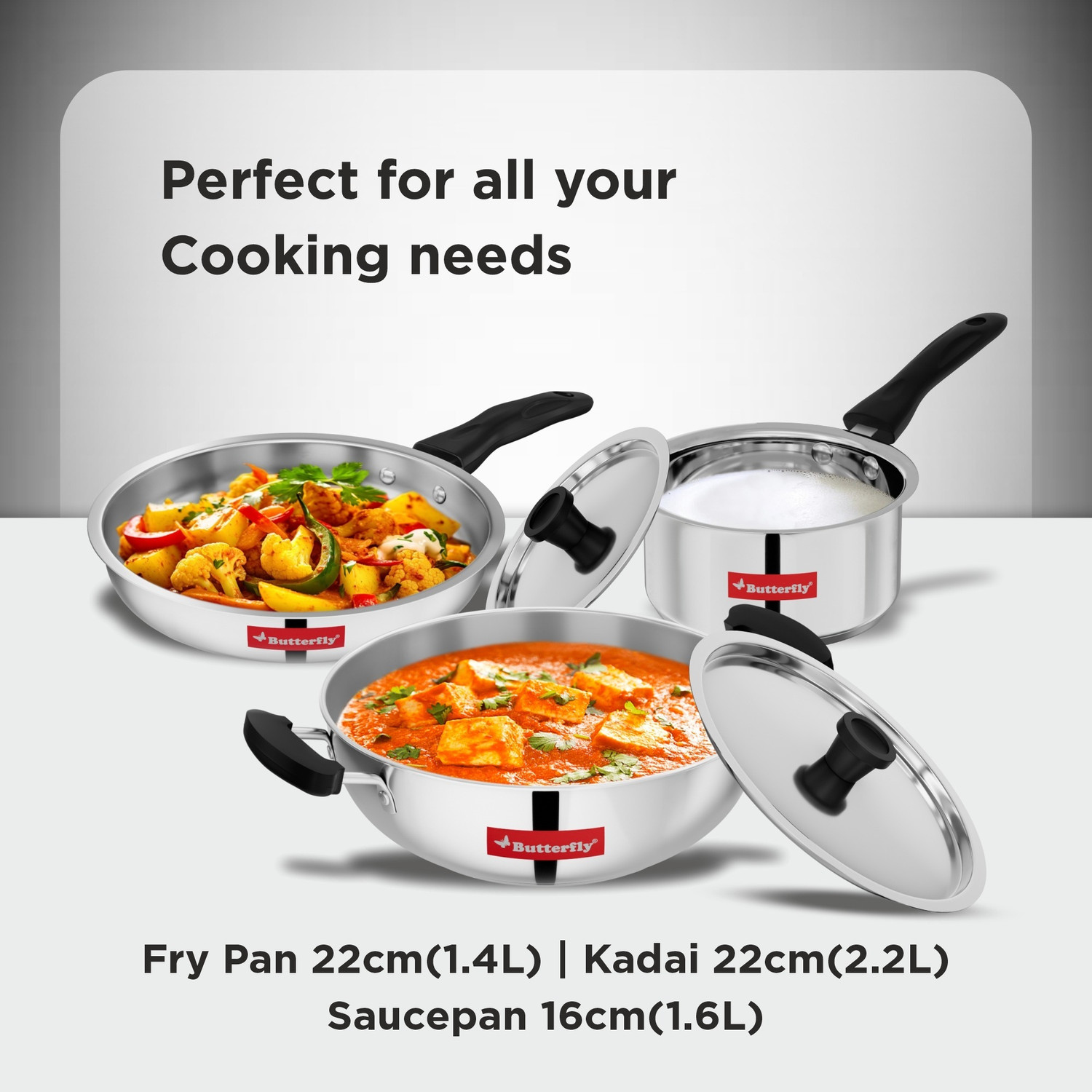 Image of Butterfly Classic 5 Pcs Set Induction Bottom Cookware Set