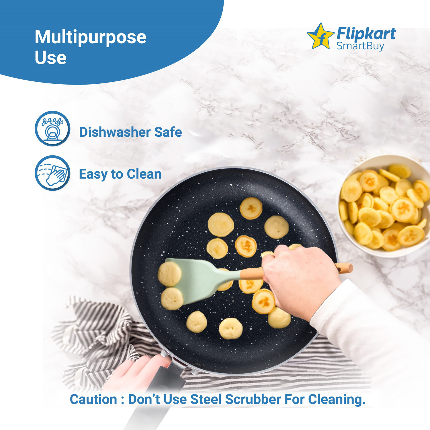Image of Flipkart SmartBuy Non-stick PFOA Free Non-Stick Coated Cookware Set (Aluminium, 3 - Piece)