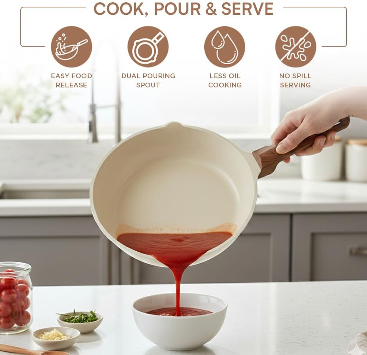 Image of VINOD DCC3W Induction Bottom Non-Stick Coated Cookware Set
