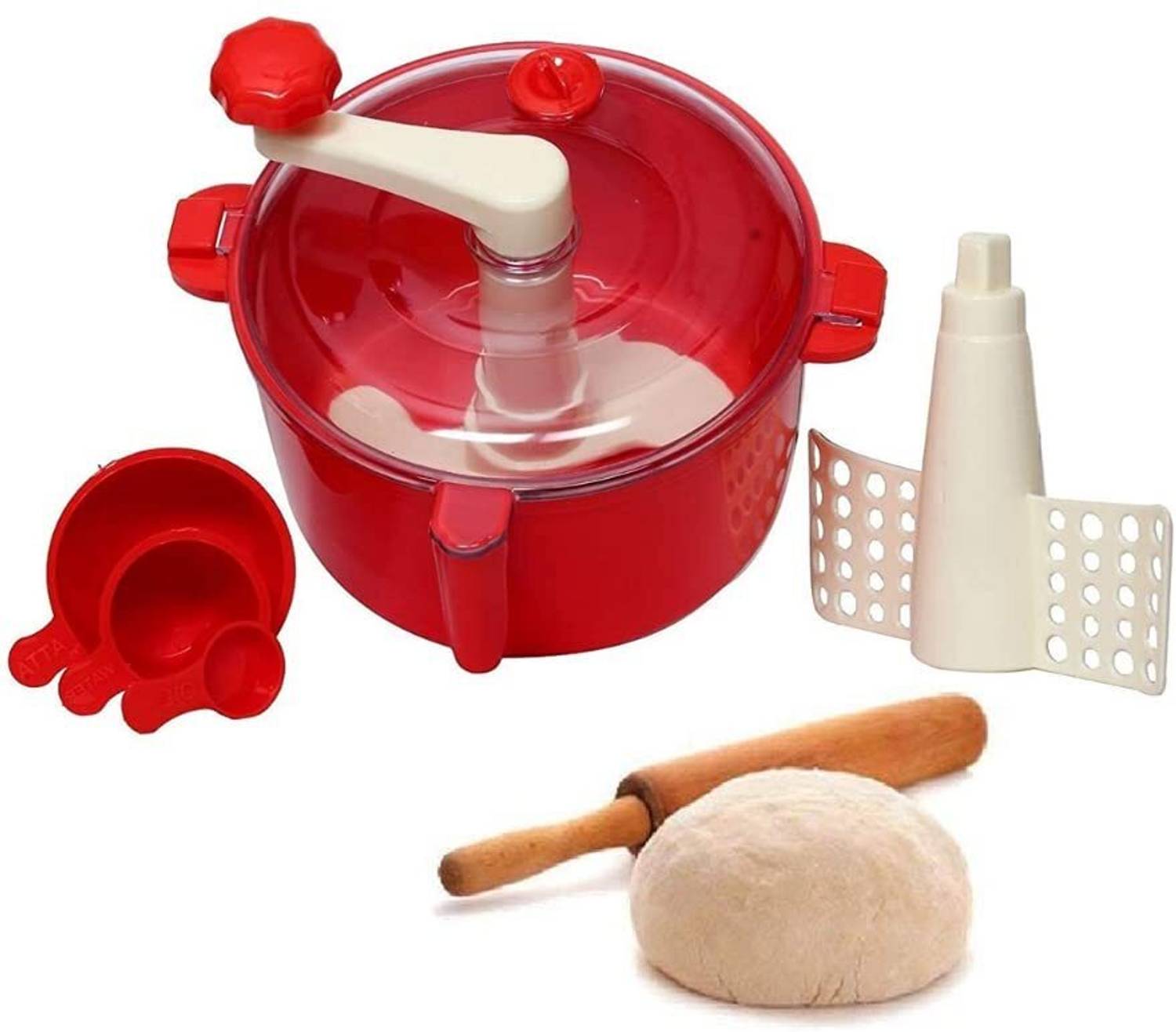 Balaji Retails Manual Atta Maker | Chop, Beat & Churn | 3-in-1 Kitchen Appliance Plastic Automatic Dough Maker