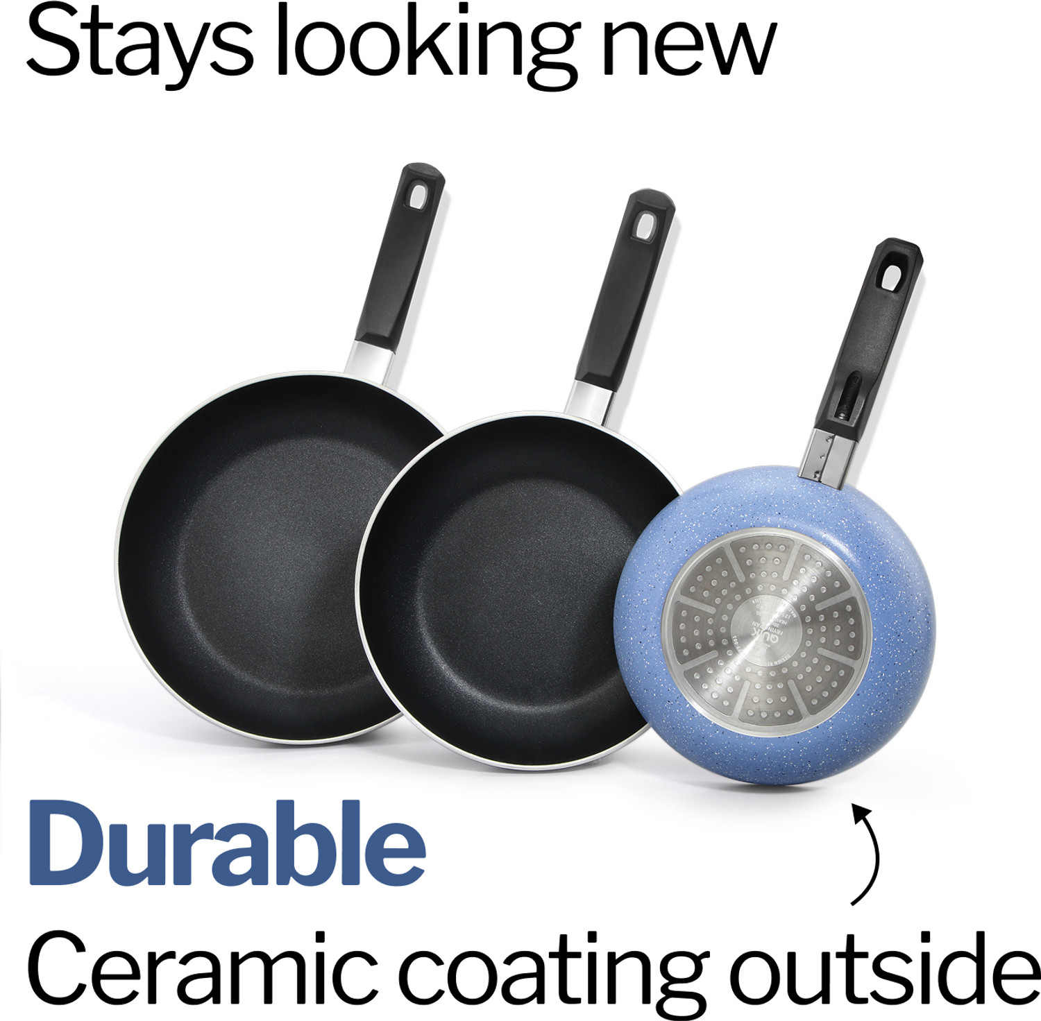 Image of Hawkins Quik Frying Pan Set, Kitchen Gift Pack (IQFS) Induction Bottom Non-Stick Coated Cookware Set (Aluminium, 3 - Piece)