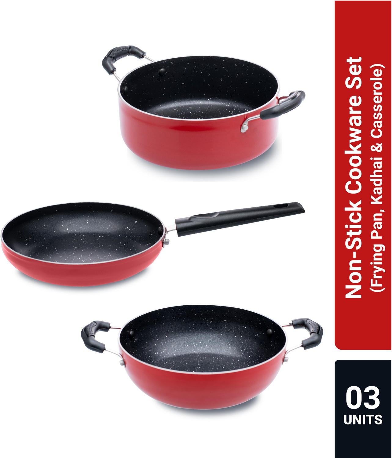 Image of Flipkart SmartBuy Non-stick PFOA Free Non-Stick Coated Cookware Set (Aluminium, 3 - Piece)