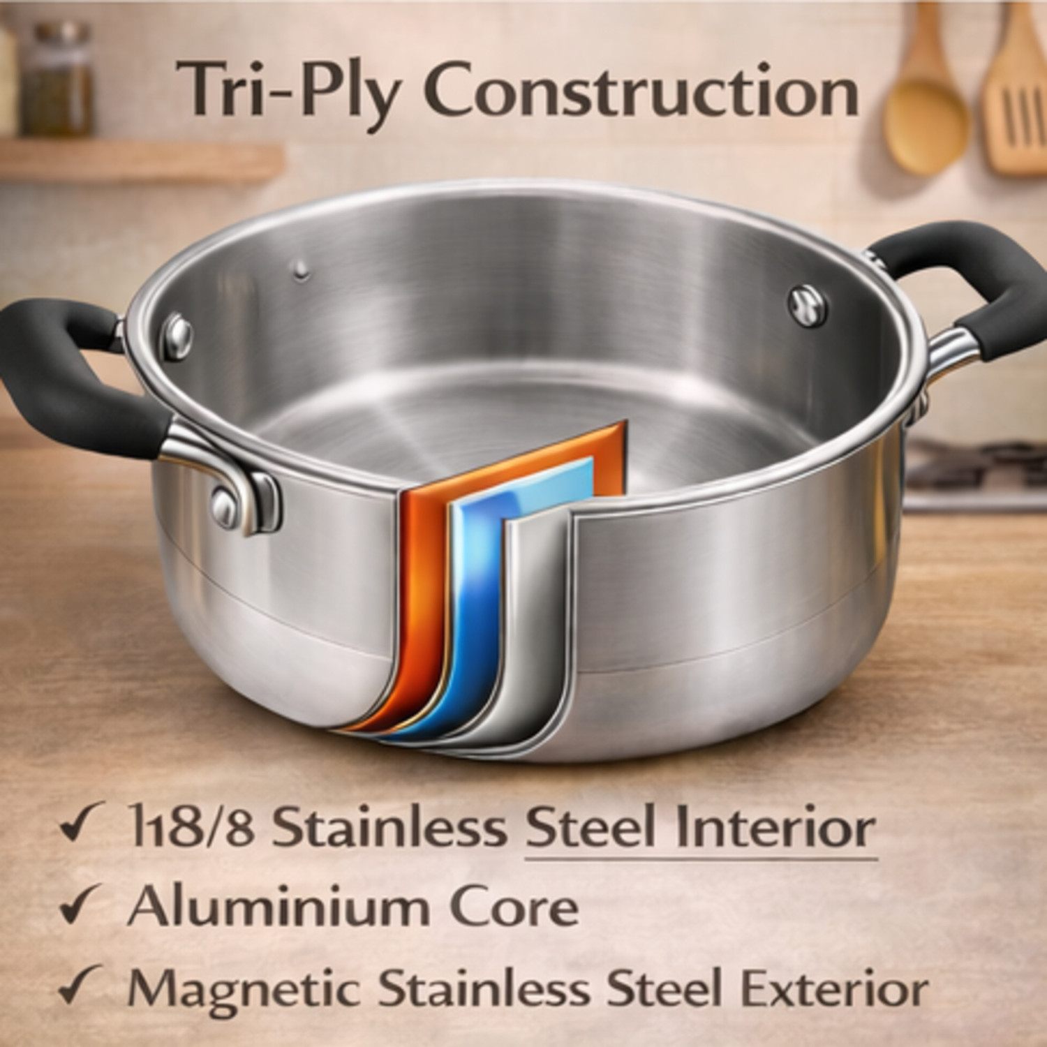 Image of GALAXY COOKWARE CASSEROLE 180mm Induction Bottom Cookware Set