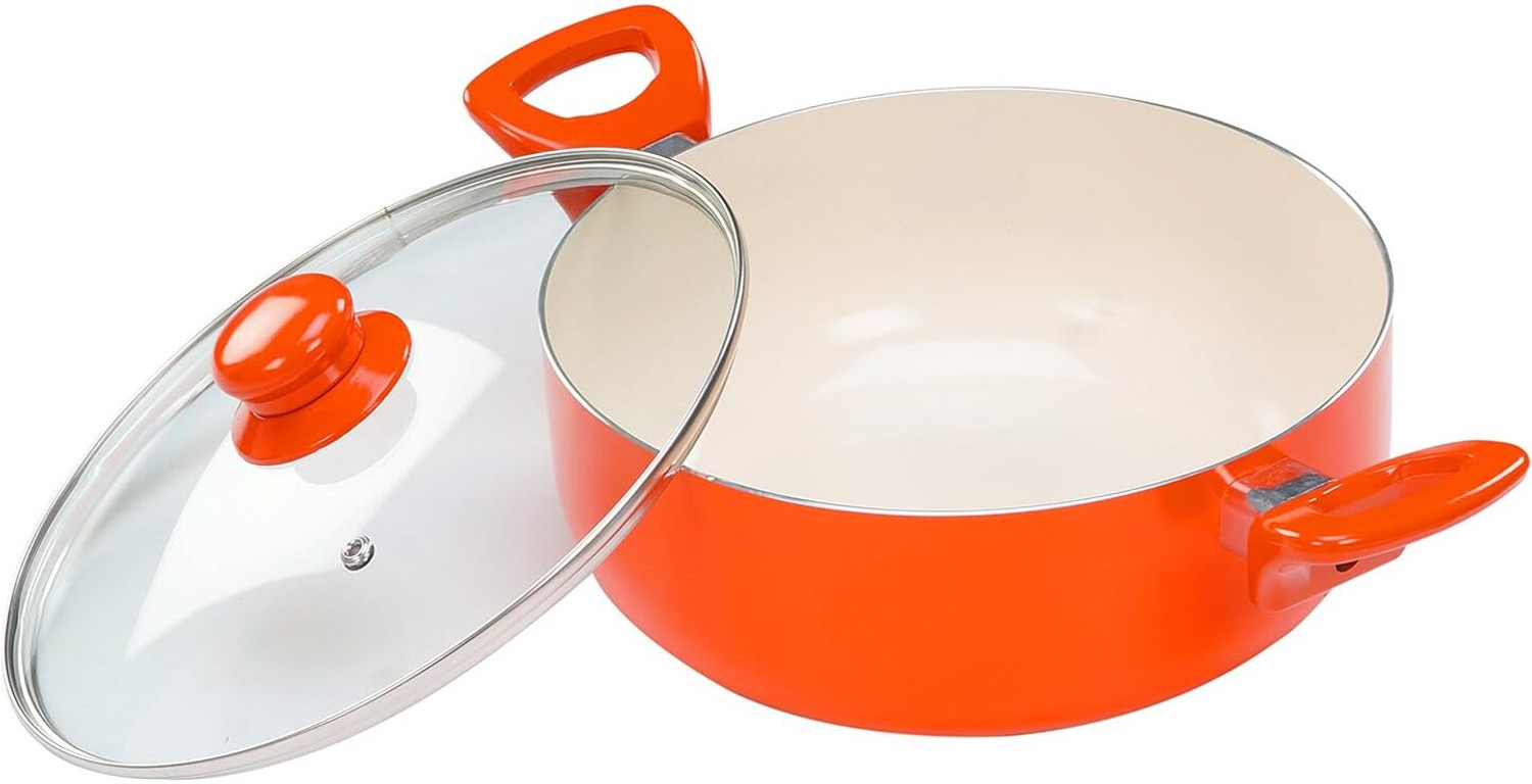 Image of NIRLON Aluminium Casserole and Tawa with Stylish Handle Induction Bottom Non-Stick Coated Cookware Set