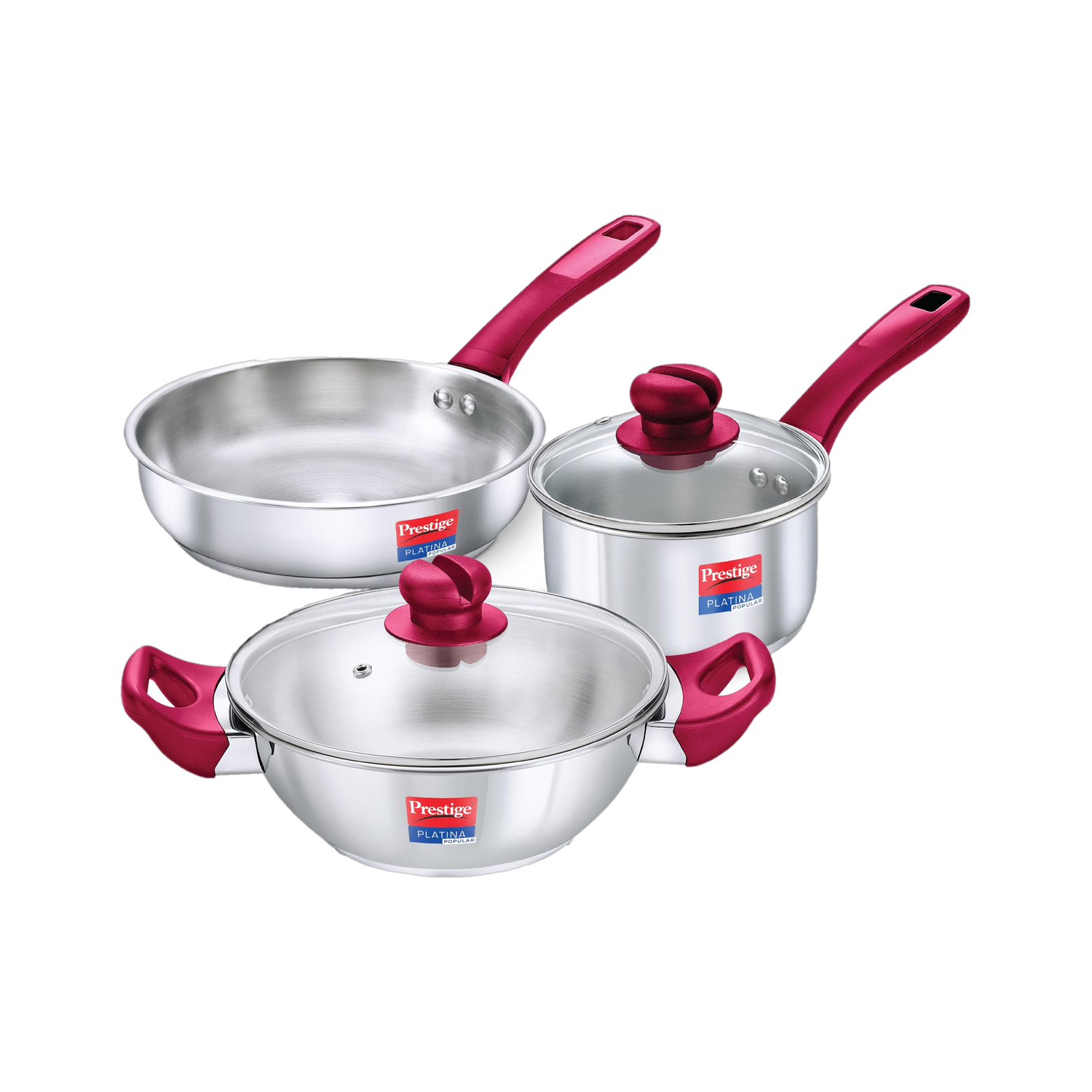 Image of Prestige Platina Popular Induction Bottom Cookware Set