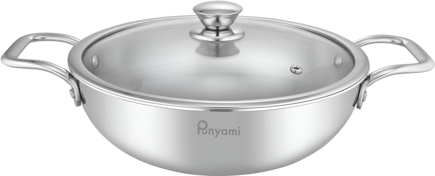 Image of Punyami Triply Stainless Steel Kadai Durable & Even Heat Cookware for Kitchen Induction Bottom Cookware Set
