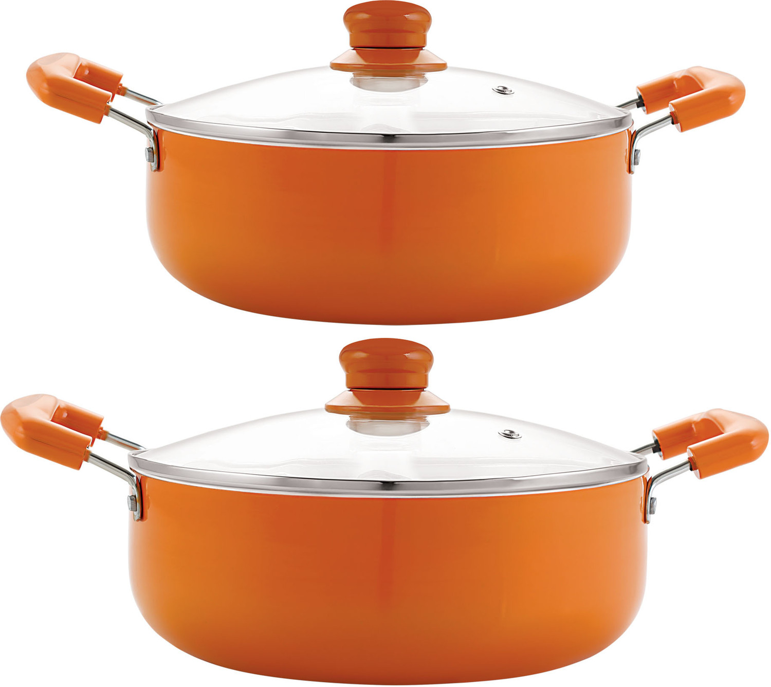 Image of NIRLON Ceramic 2-Piece Non Stick Induction Cookware, Aluminium Pots and Pans Set with Glass Lid Non-Stick Coated Cookware Set