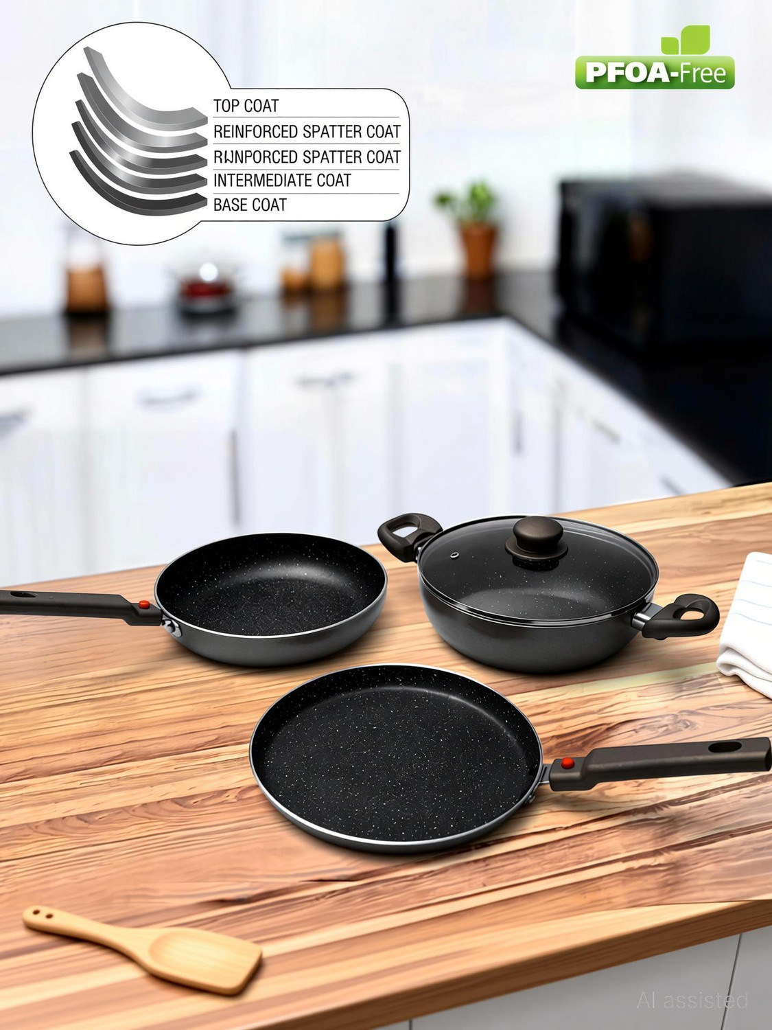 Image of Prestige Omega Festival Pack Induction Bottom Non-Stick Coated Cookware Set
