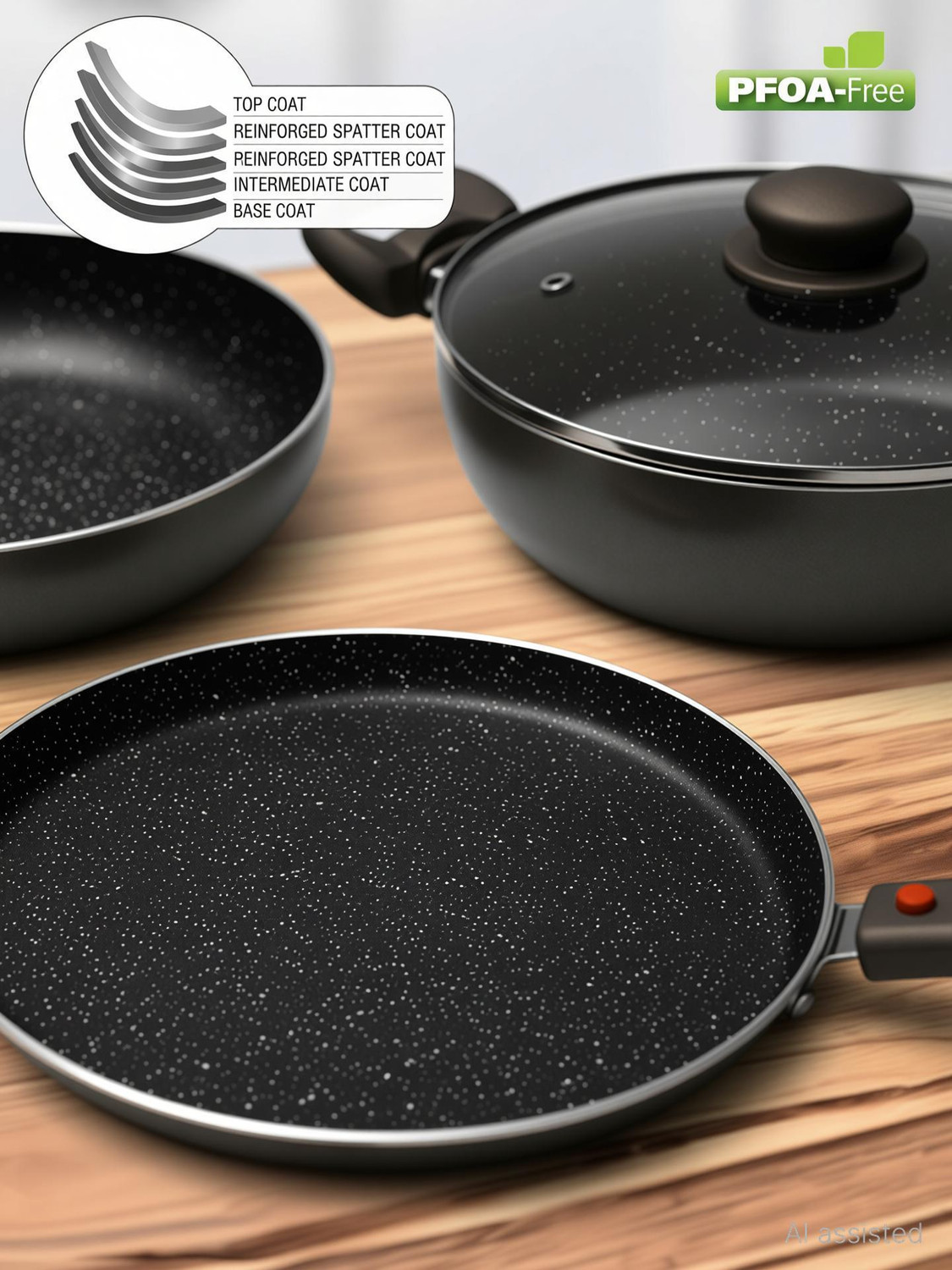 Image of Prestige Omega Festival Pack Induction Bottom Non-Stick Coated Cookware Set