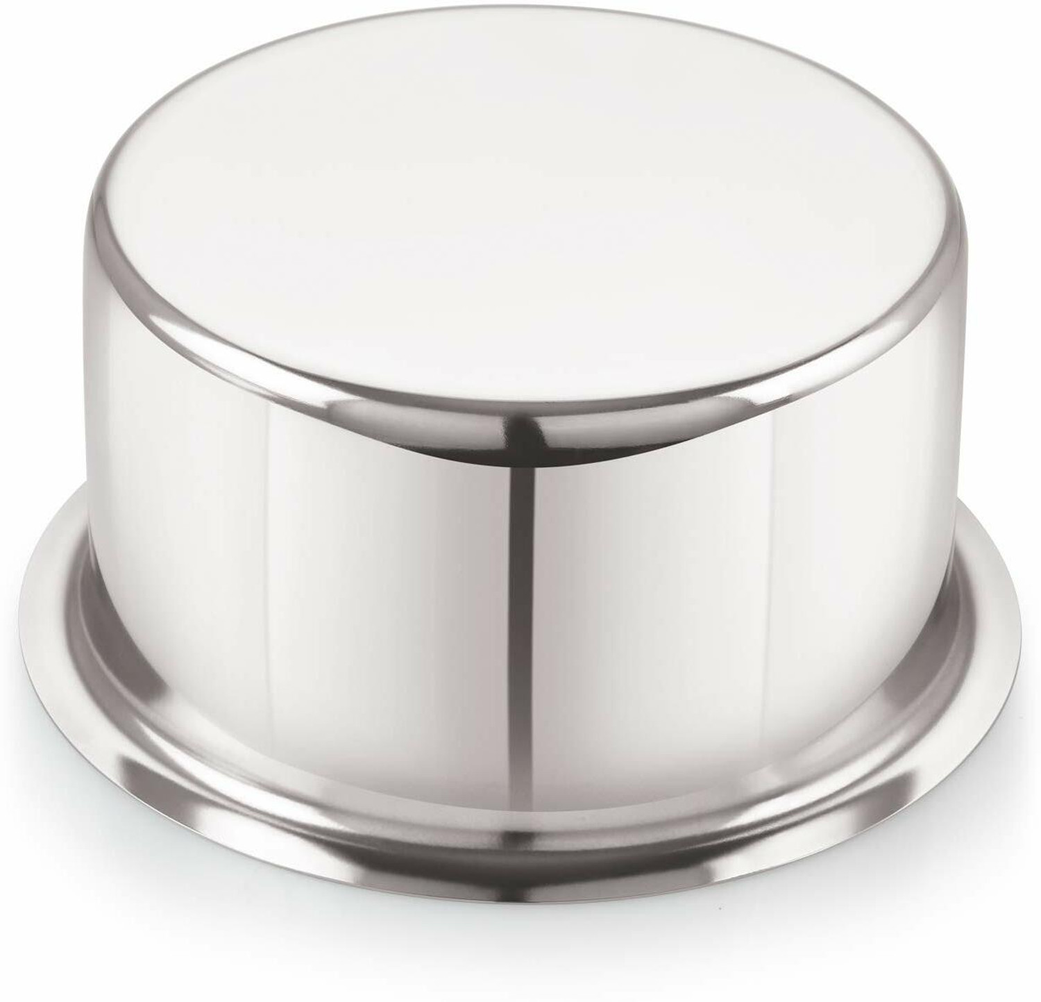 Image of Finetouch Stainless Steel Induction Bottom (Encapsulated Bottom) Induction & Gas Stove Friendly Container /Tope /Cookware Tope /Bhagona /Patila 3 L capacity 22 cm diameter