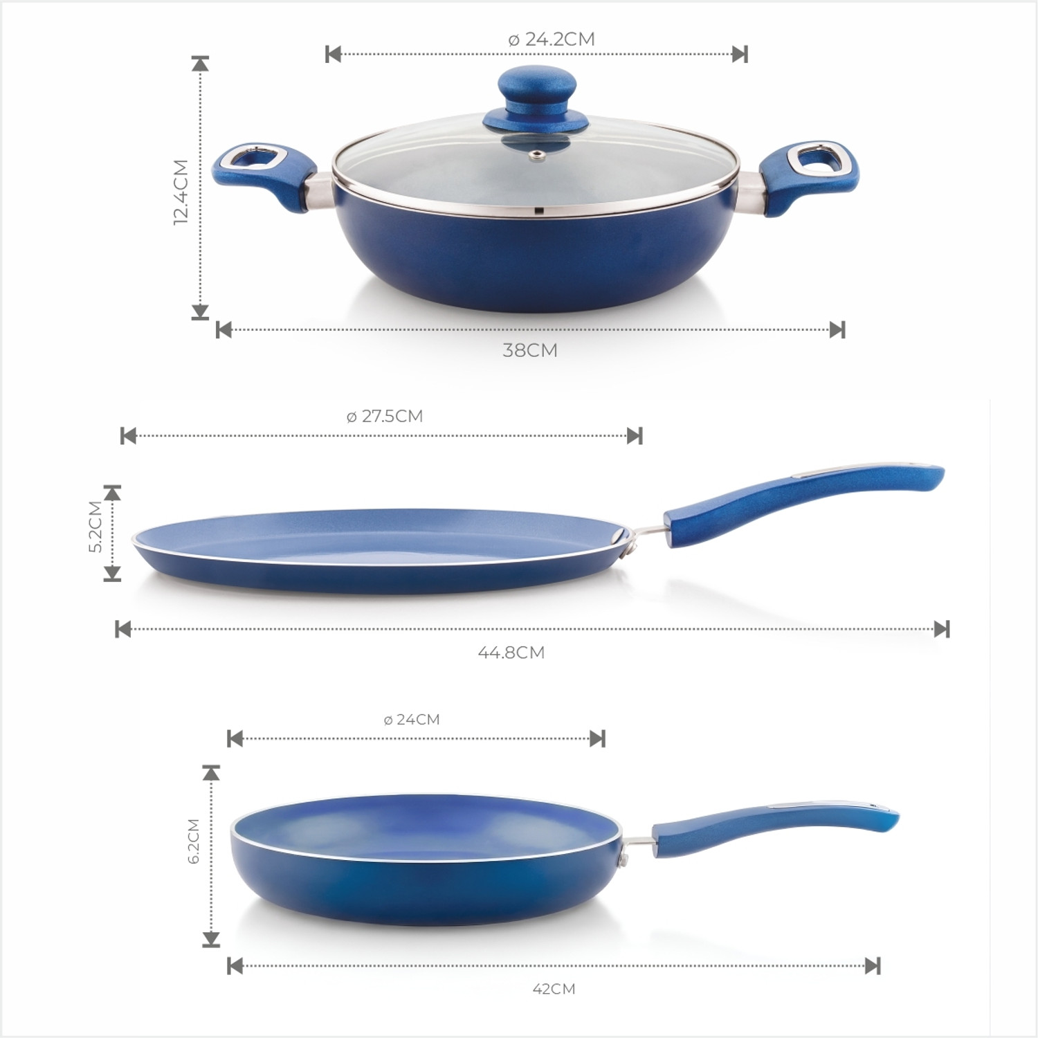 Image of Aramex Ceramic coated, Non-stick, Induction Bottom Cookware Set
