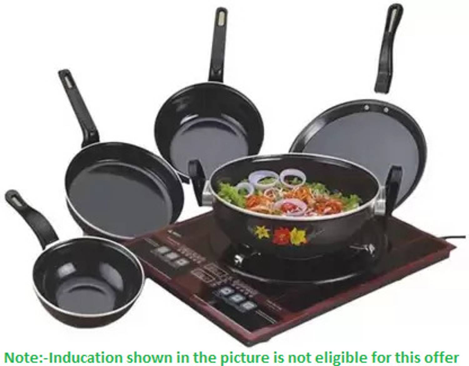 DOXMO COOKWARE SET 5 pcs Induction Bottom Non-Stick Coated Cookwa