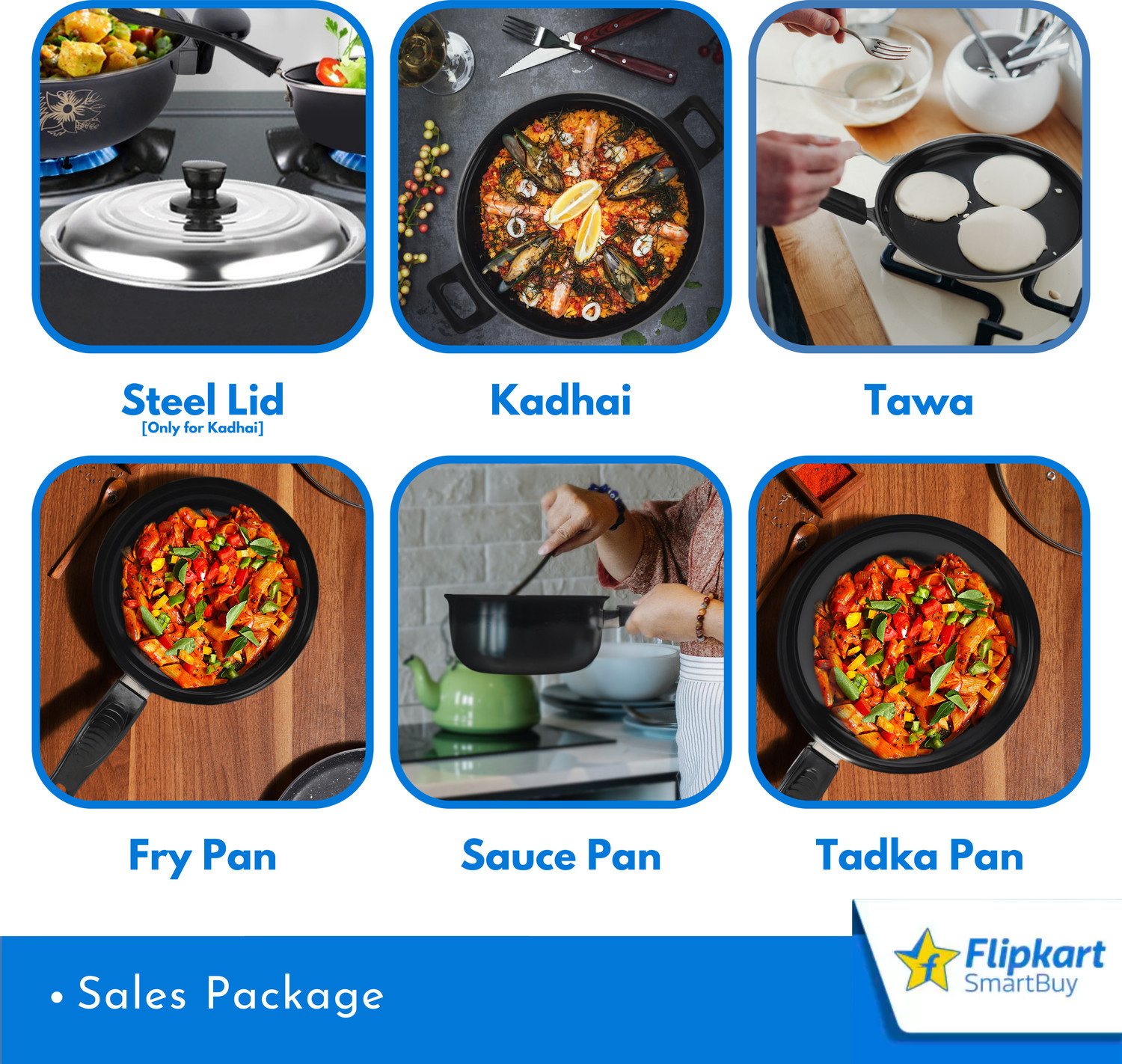 Image of Flipkart SmartBuy Induction Bottom Non-Stick Coated Cookware Set