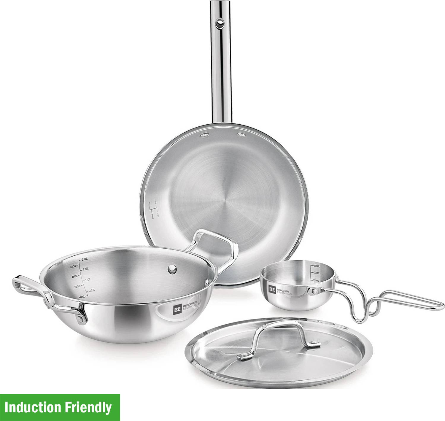 BERGNER BE Bergner Essentials Triply 4 Pieces Induction Bottom Cookware Set