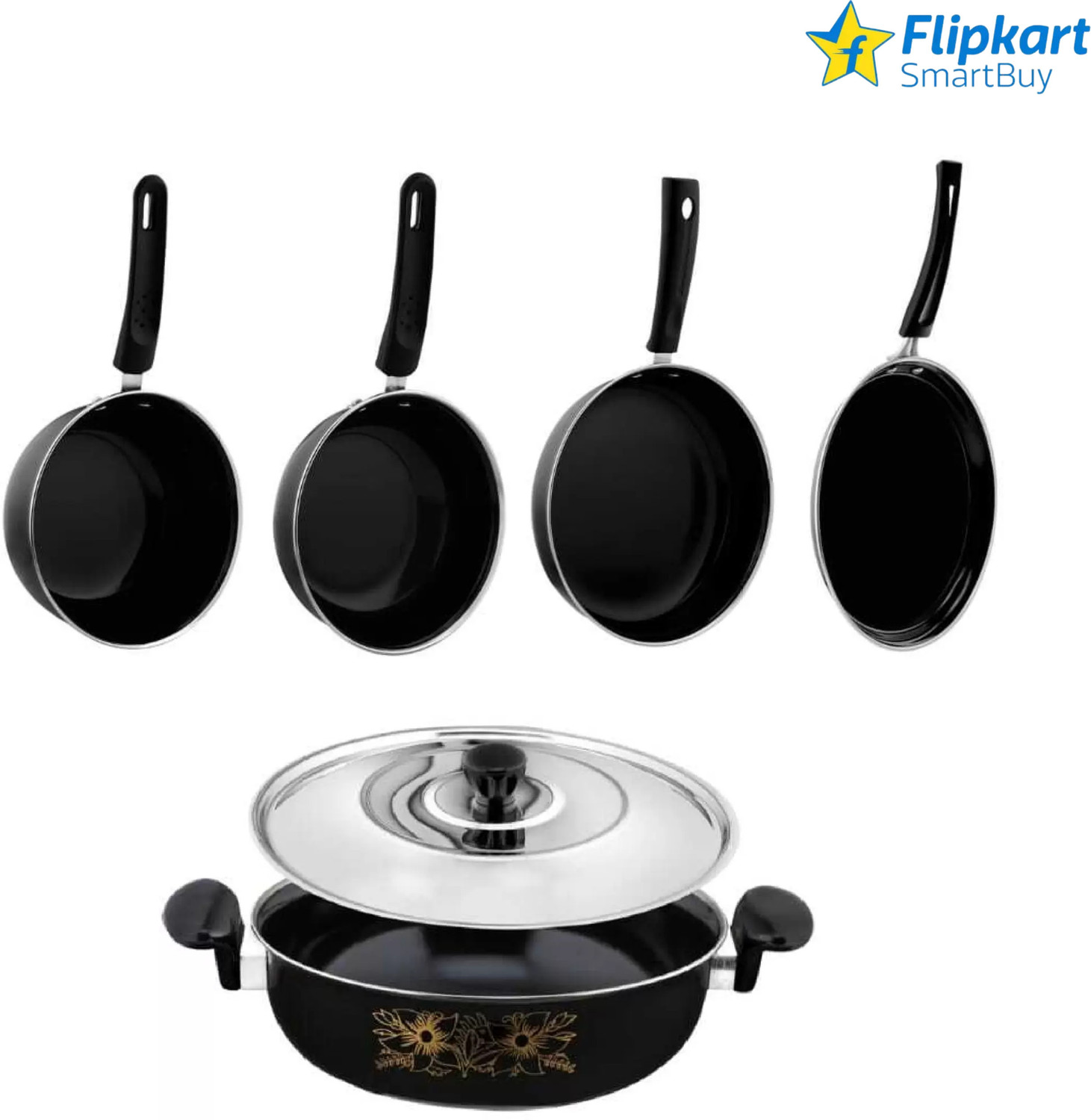 Image of Flipkart SmartBuy Induction Bottom Non-Stick Coated Cookware Set