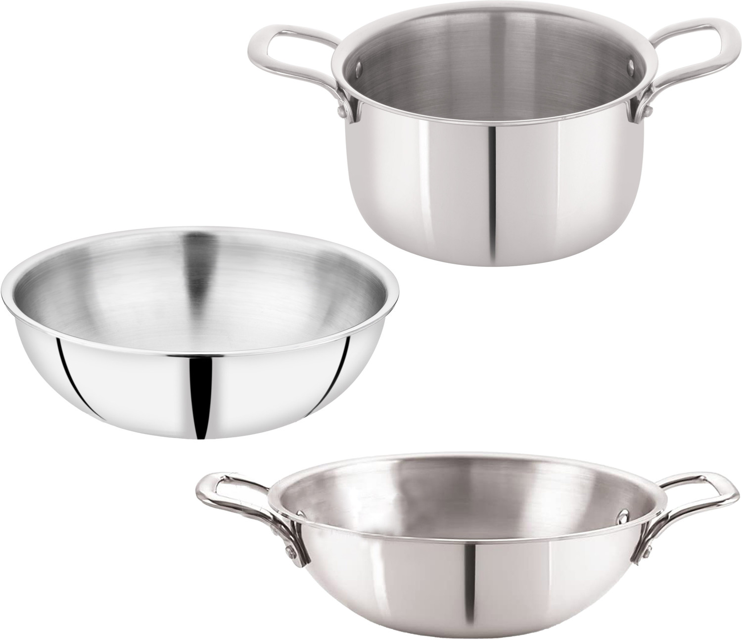 Image of NIRLON Plus Triply Stainless Steel Cookware Combo Set Induction Bottom Cookware Set