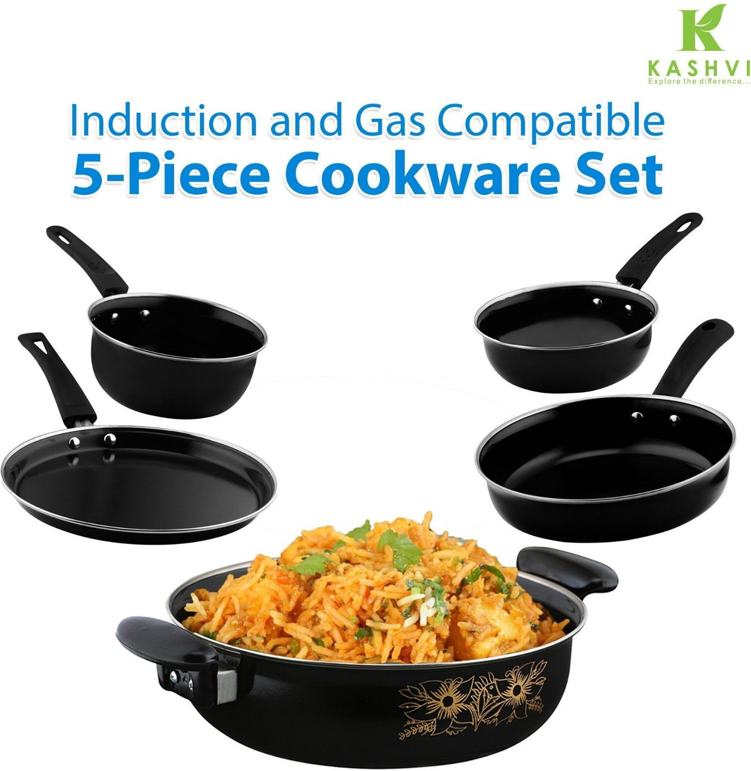 Image of cookpro Best Kitchen Cookware Gift Induction Bottom Non-Stick Coated Cookware Set