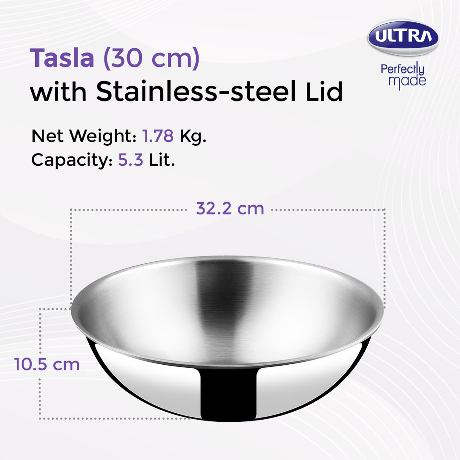 Image of Ultra Triply Tasla 30cm Induction Bottom Non-Stick Coated Cookware Set