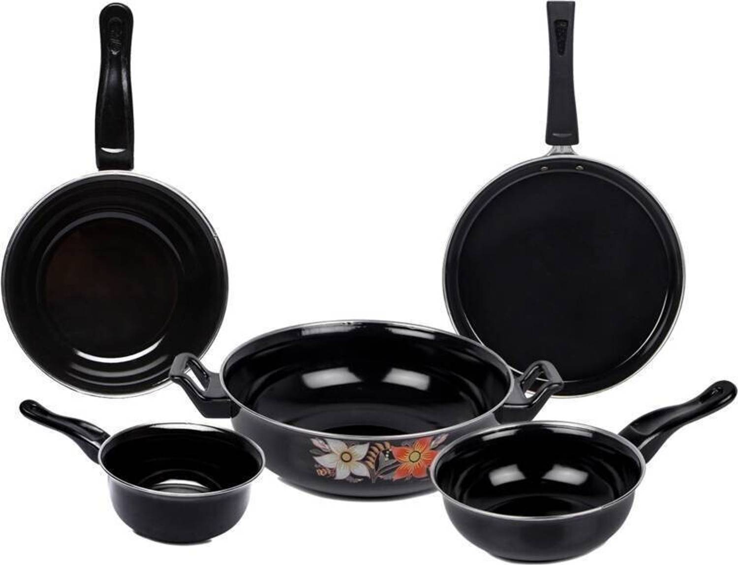 MY STORE Luxar Induction Bottom Non-Stick Coated Cookware Set — Kadai & Handi