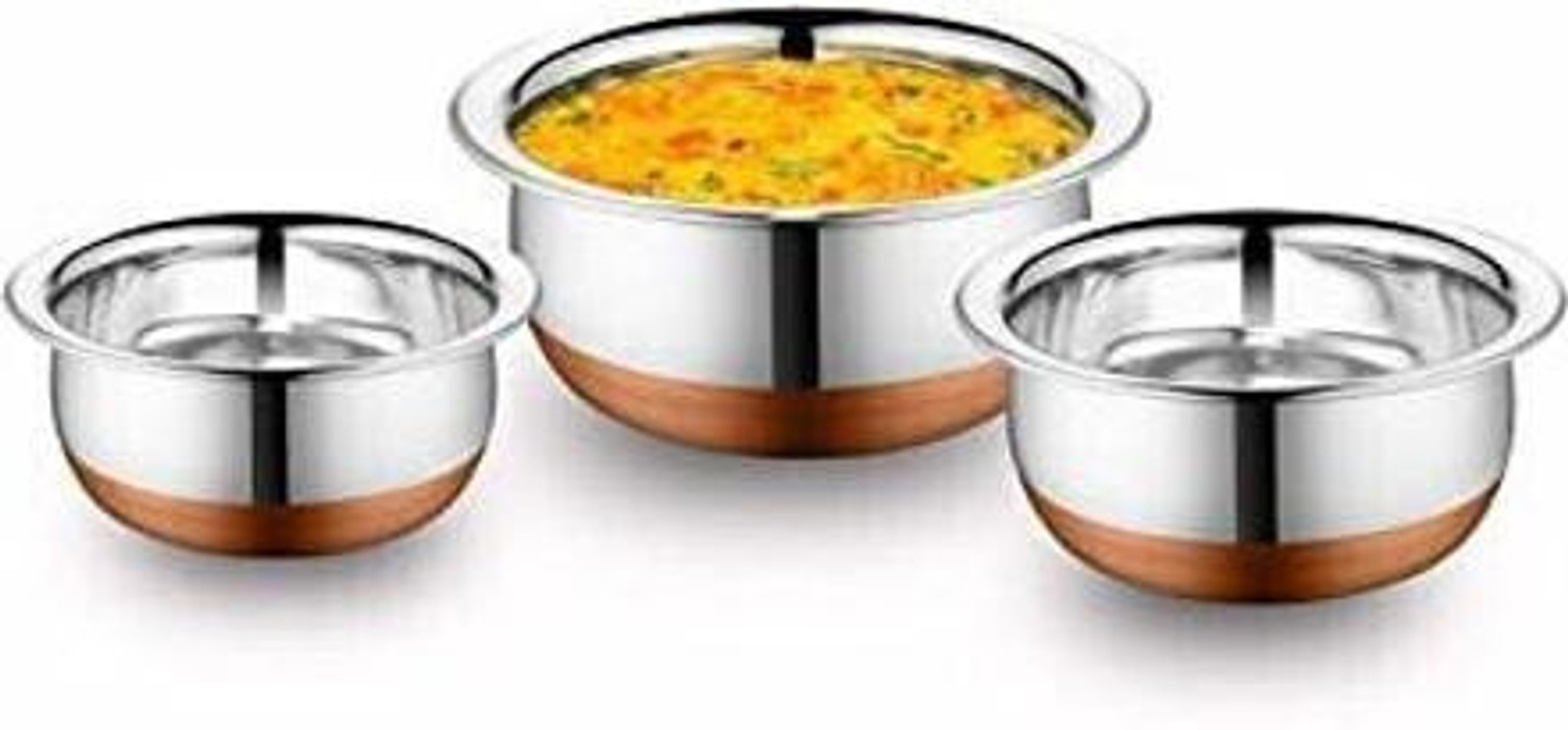 Image of RBGIIT cooking serving bowl biryani milk pot pan Size: 500 ML, 750ML, 1100ML Cookware Set