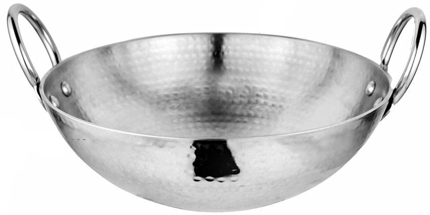 Image of Dynore Stainless Steel Hammered Kadhai /Heavy Bottom Cookware /Kadhai Cookware Set