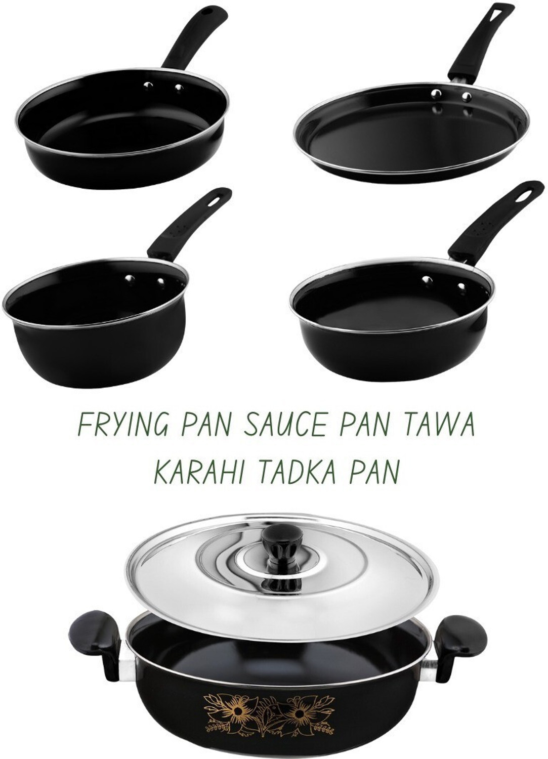 Image of cookpro Best Kitchen Cookware Gift Induction Bottom Non-Stick Coated Cookware Set